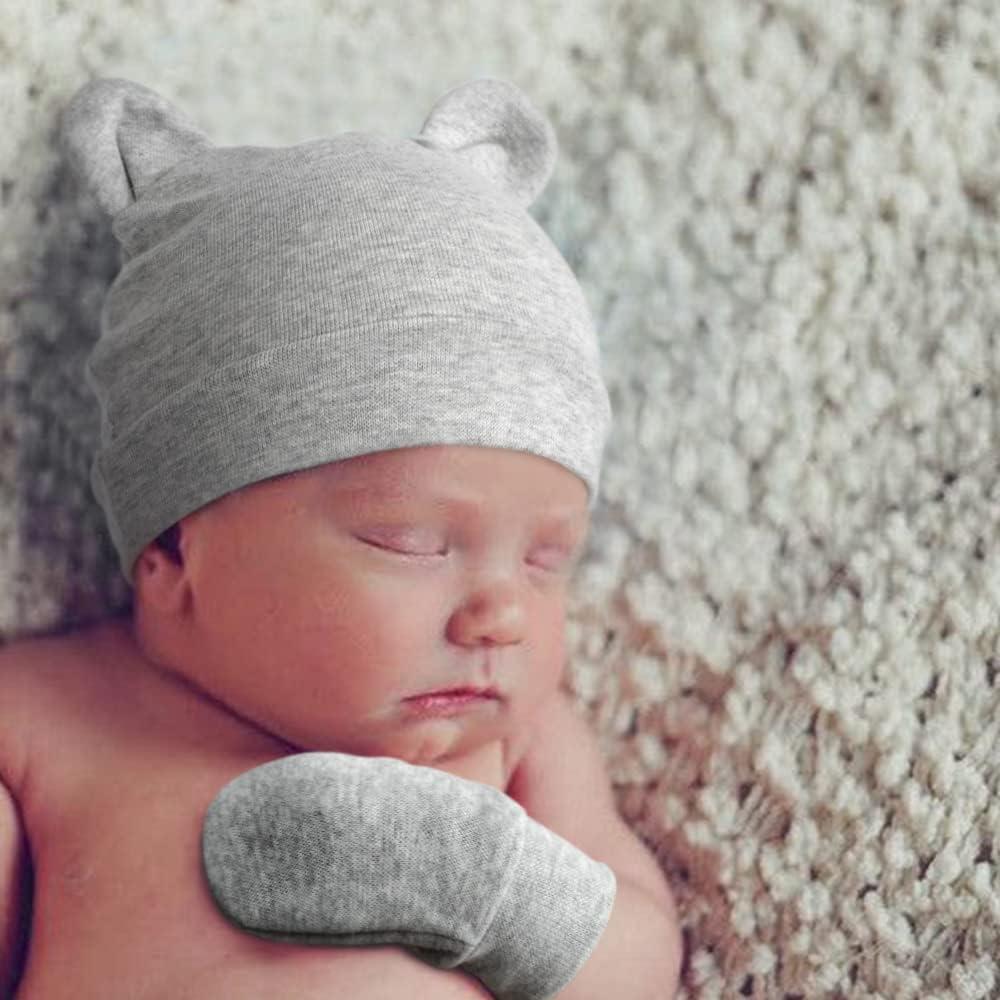Gorros y Manoplas de Oso BQUBO para Bebés 0-3 Meses