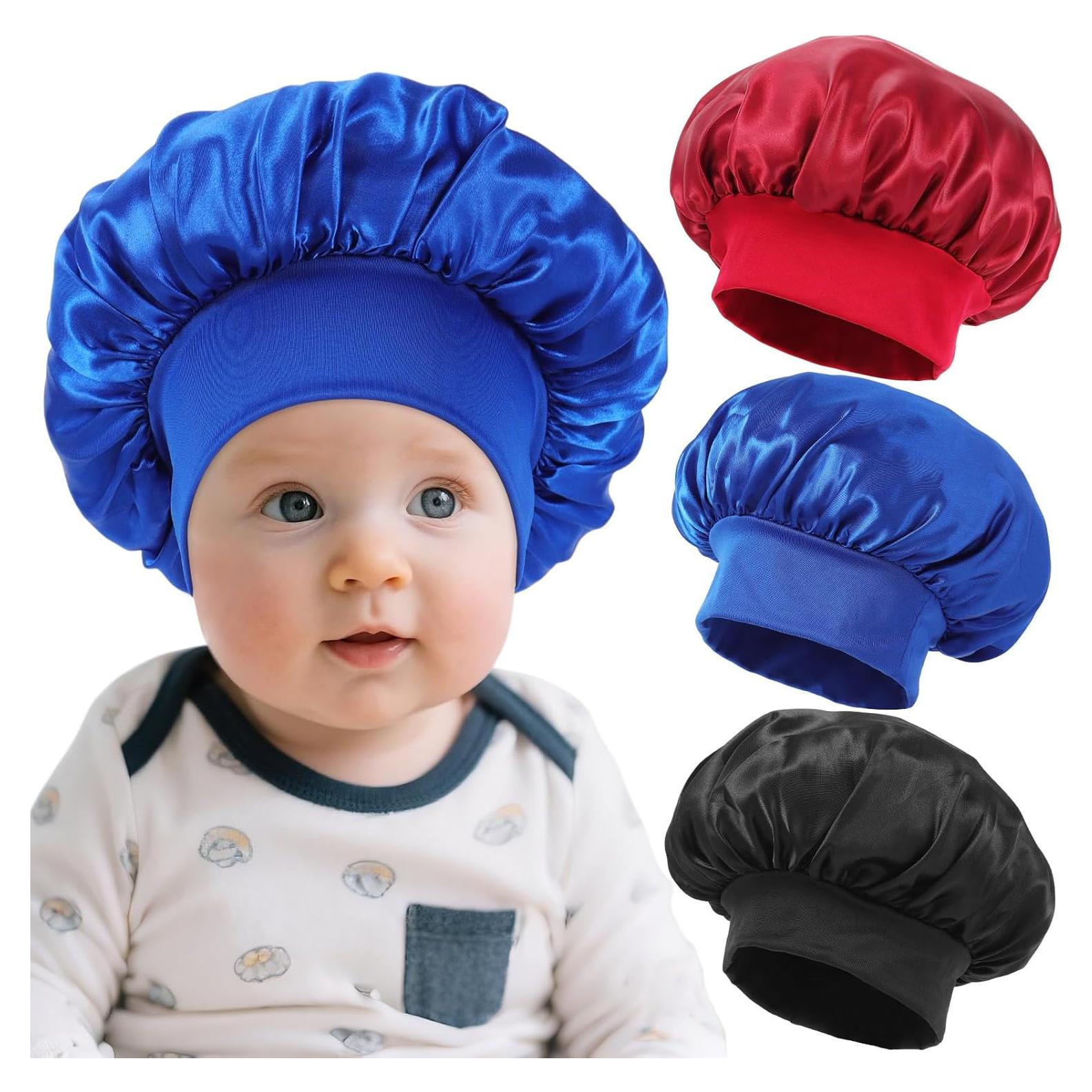 Gorras de Satén para Bebé 3 PCS - Suave y Transpirable