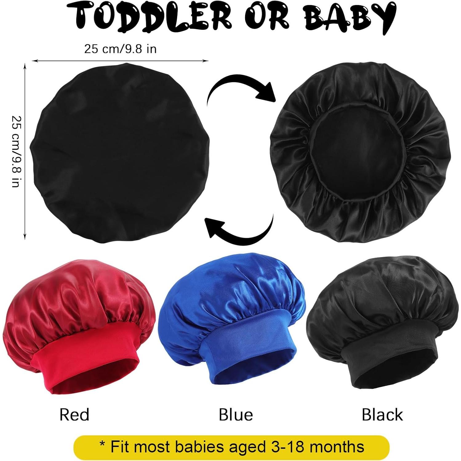 Gorras de Satén para Bebé 3 PCS - Suave y Transpirable