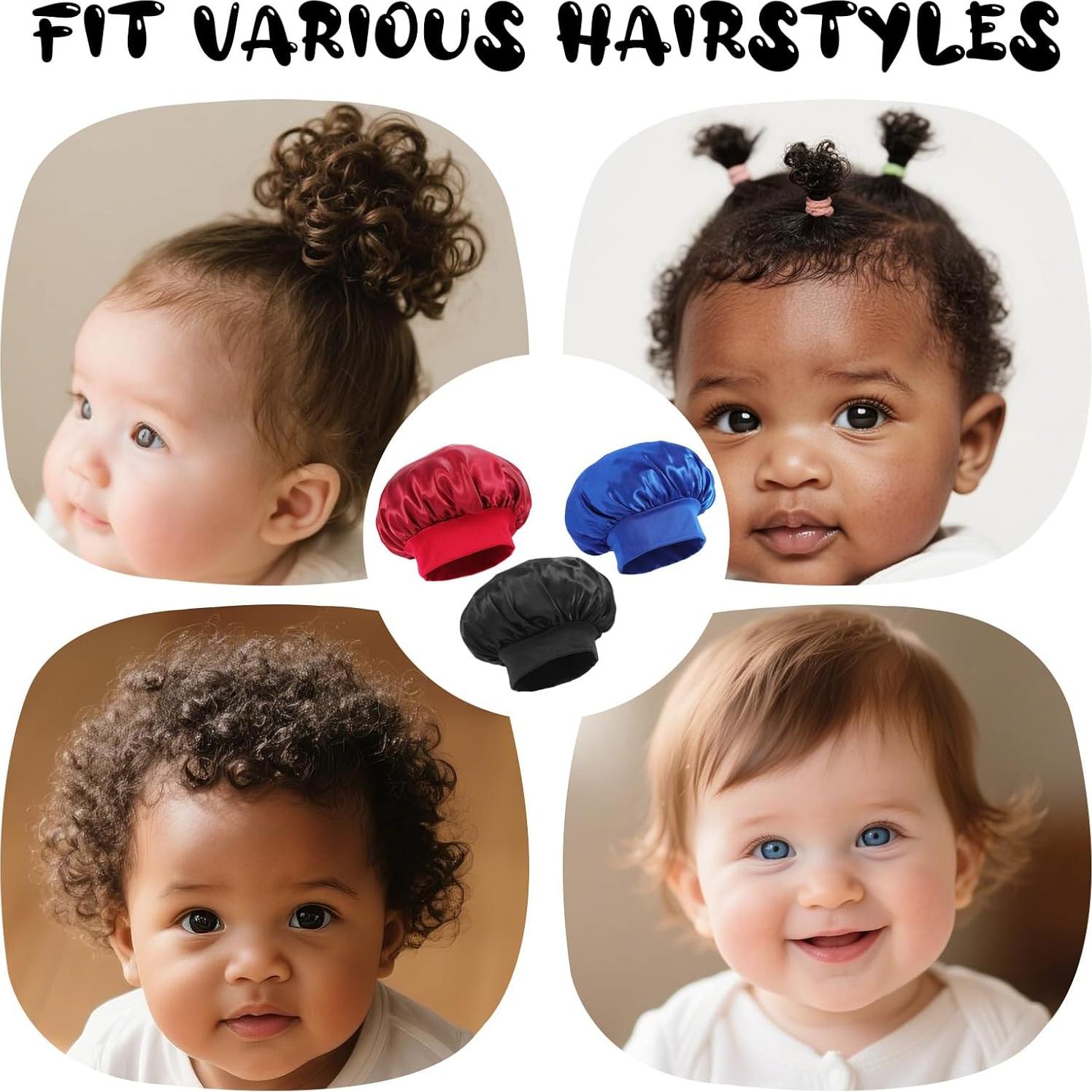 Gorras de Satén para Bebé 3 PCS - Suave y Transpirable