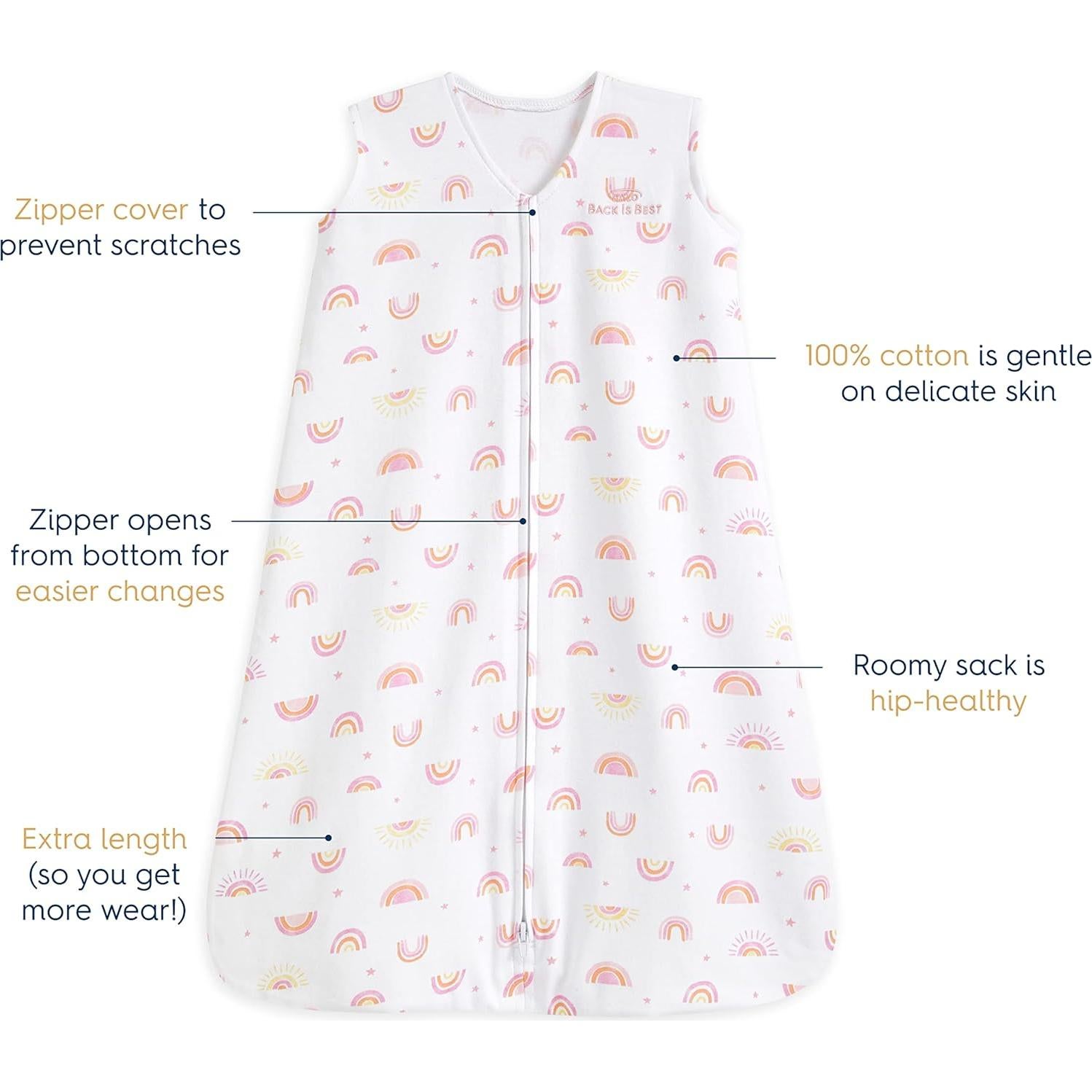 Saco de Dormir HALO Sleepsack 100% Algodón Grande Arcoíris