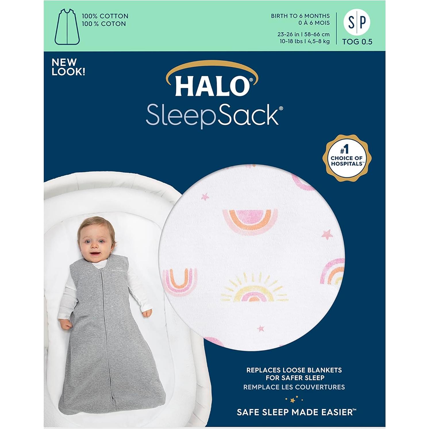 Saco de Dormir HALO Sleepsack 100% Algodón Grande Arcoíris