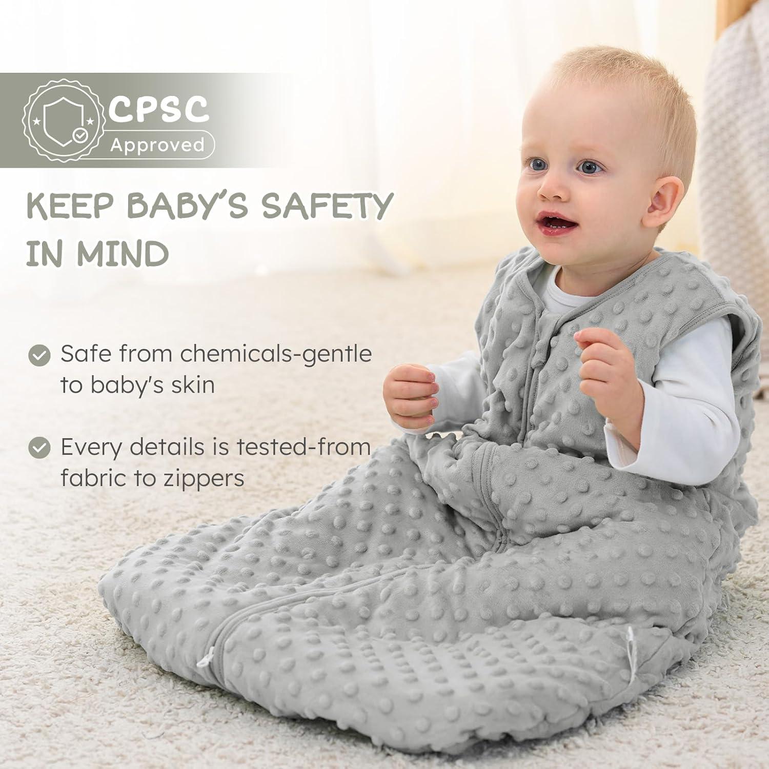 Saco de Sueño Forro Polar Bebés 12-18 Meses Gris