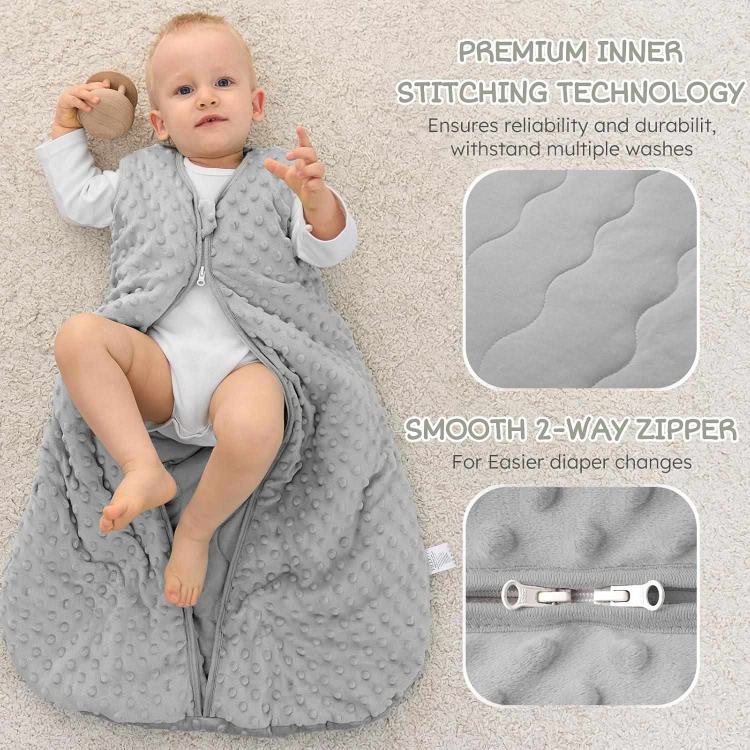 Saco de Sueño Forro Polar Bebés 12-18 Meses Gris