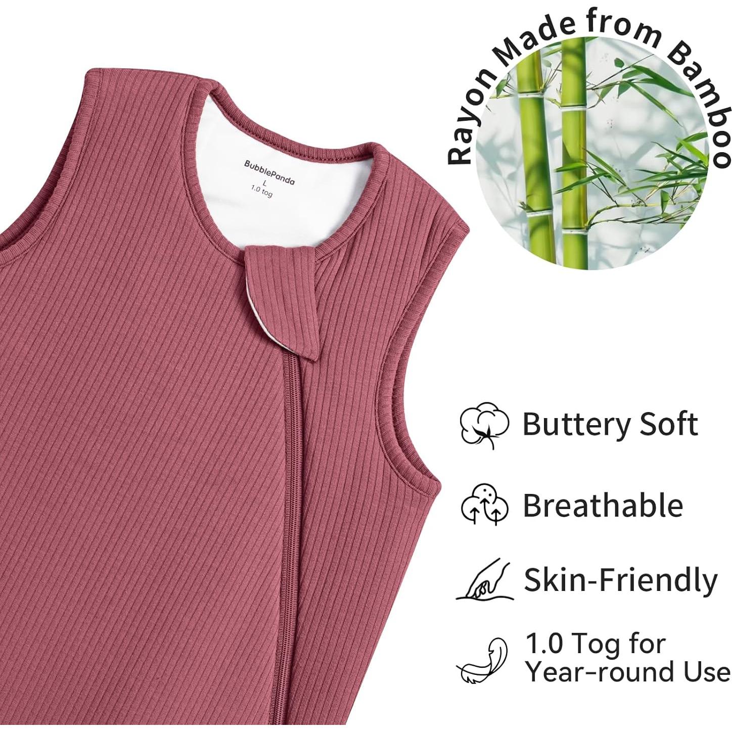 Saco de dormir unisex 0-6 meses Rayón Bambú 1.0 Tog Rosa