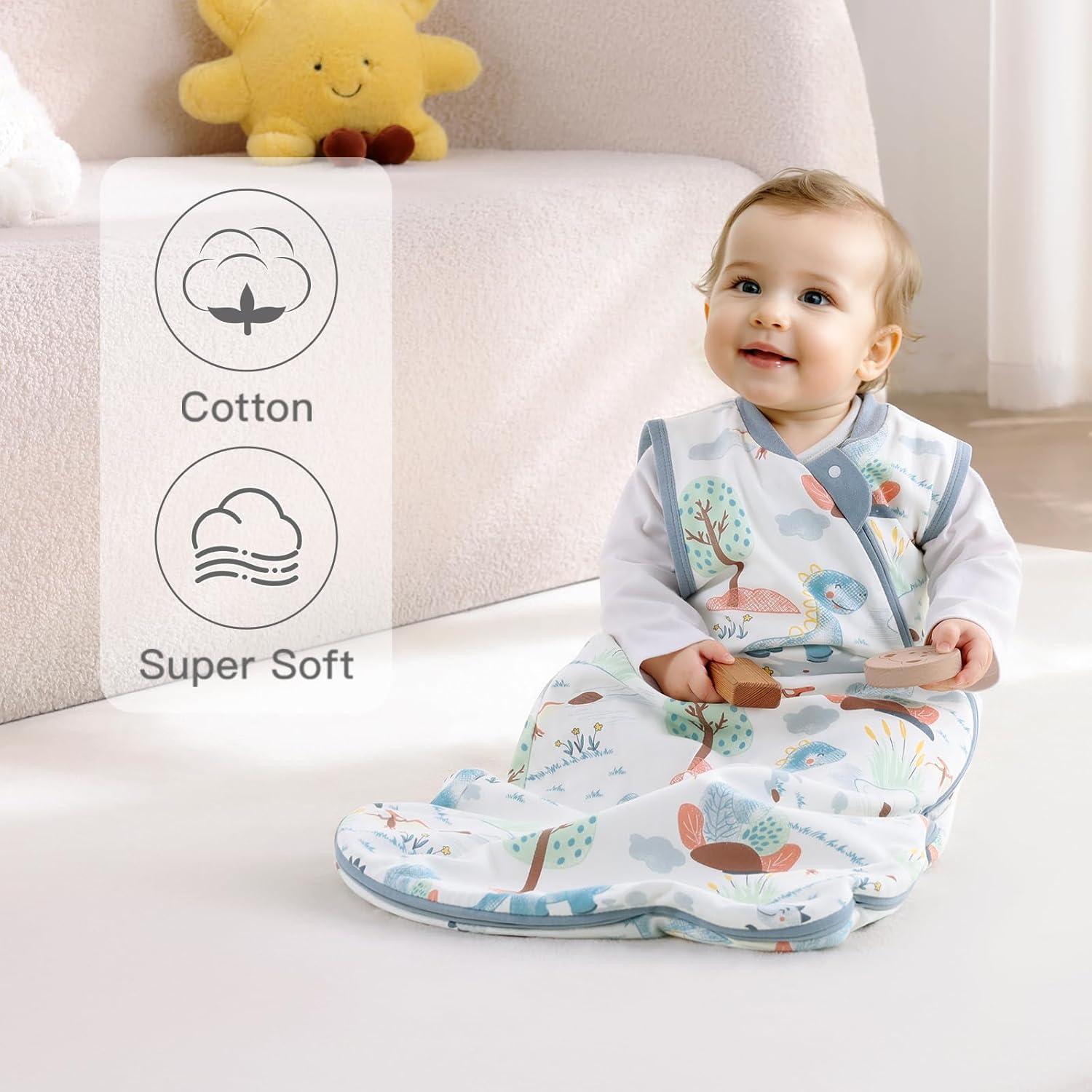 Saco de Dormir para Bebés 1.0 Tog Algodón Unisex Dinosaurio 18-24 Meses