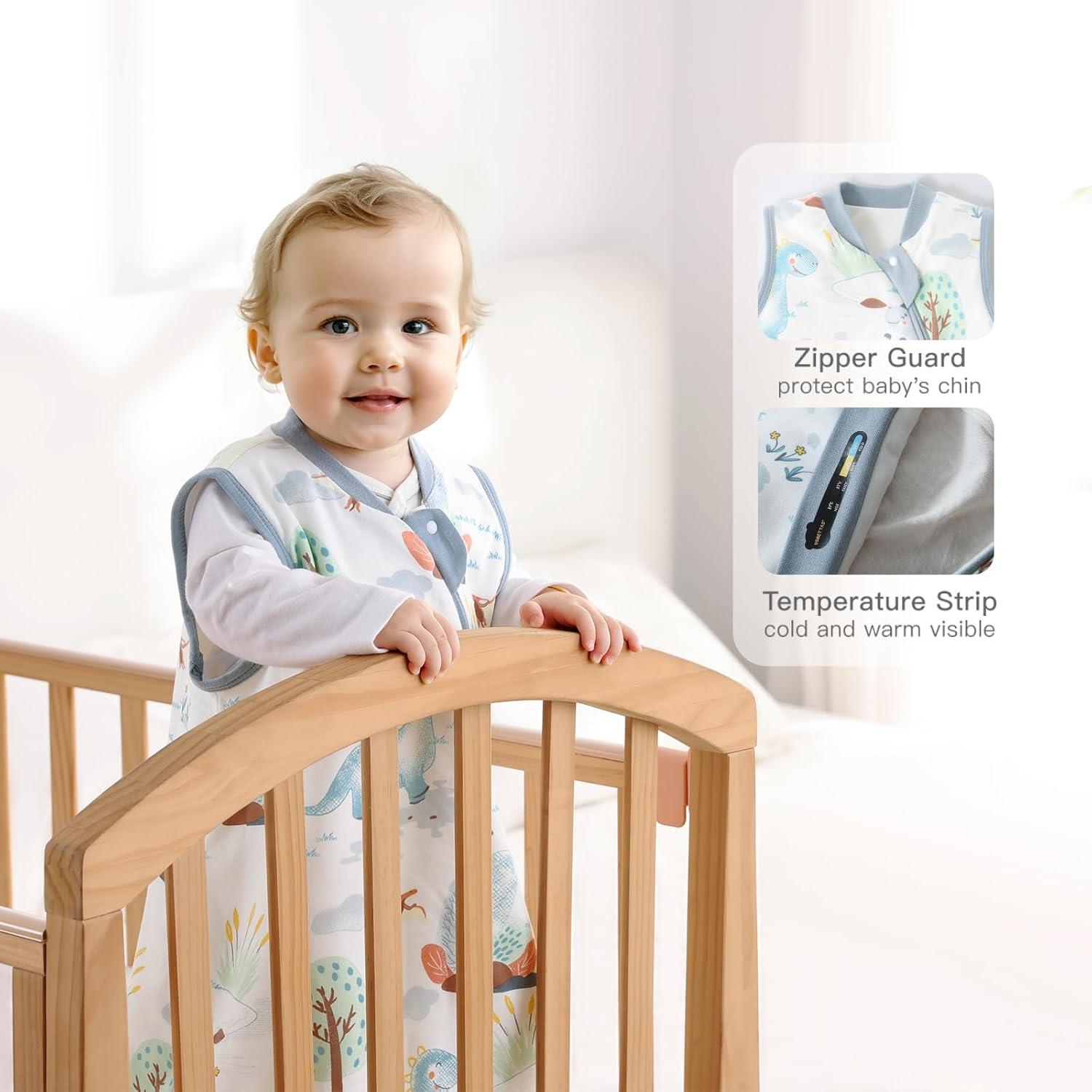 Saco de Dormir para Bebés 1.0 Tog Algodón Unisex Dinosaurio 18-24 Meses