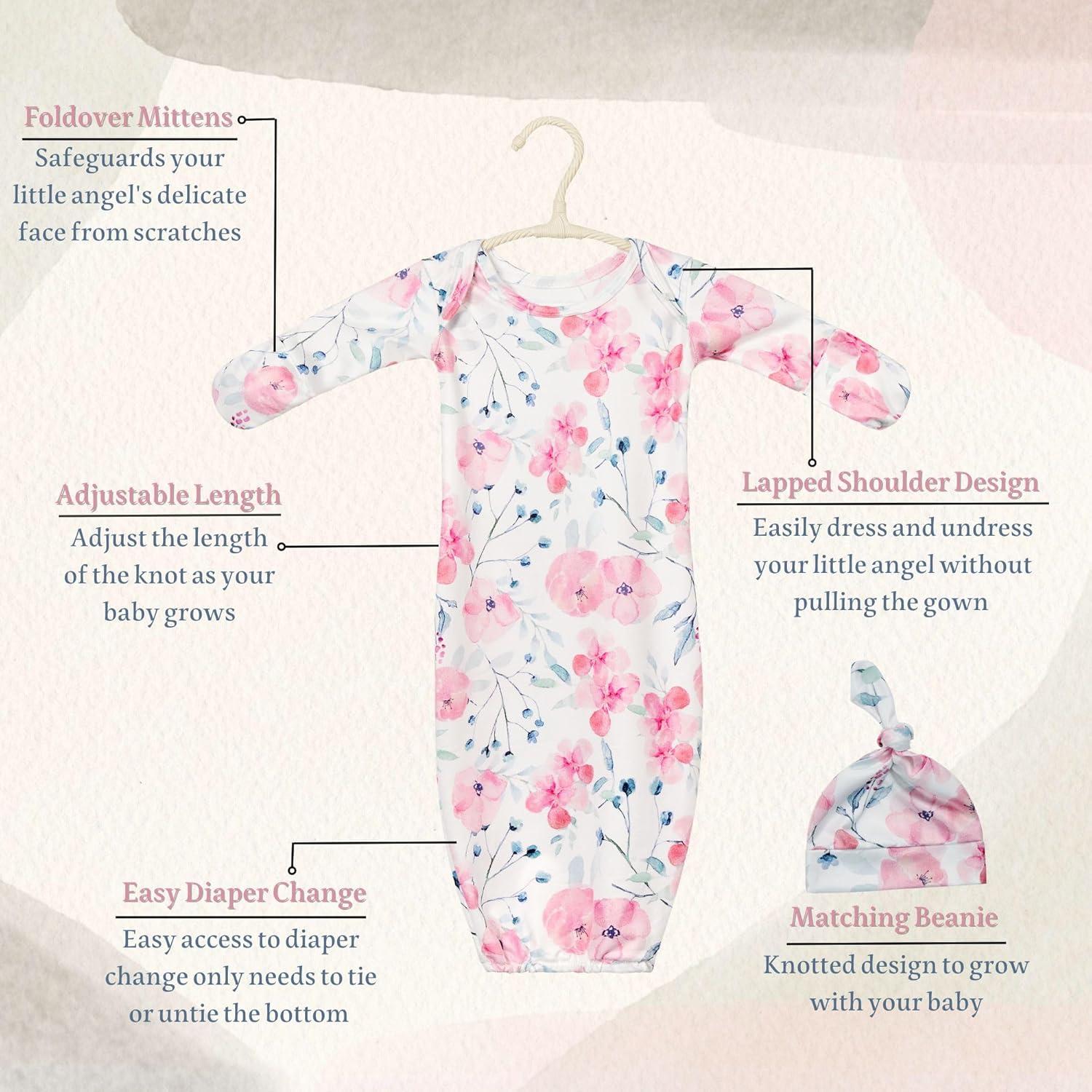 Vestido de Dormir para Bebé Giggle Angel 0-3 Meses Rosa Claro