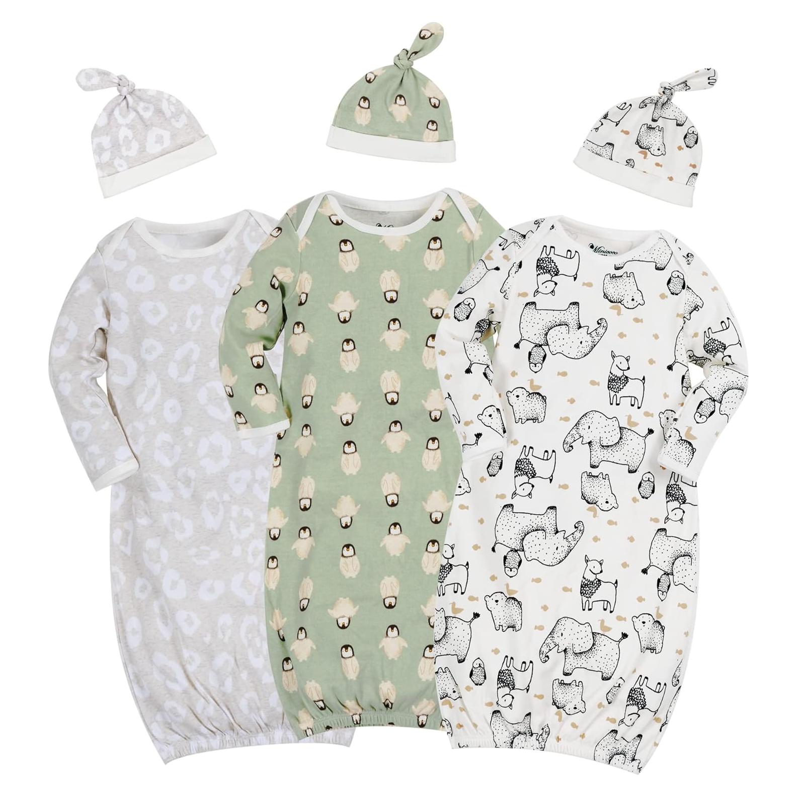 Bata de dormir 100% algodón unisex Minicoco 0-6 meses