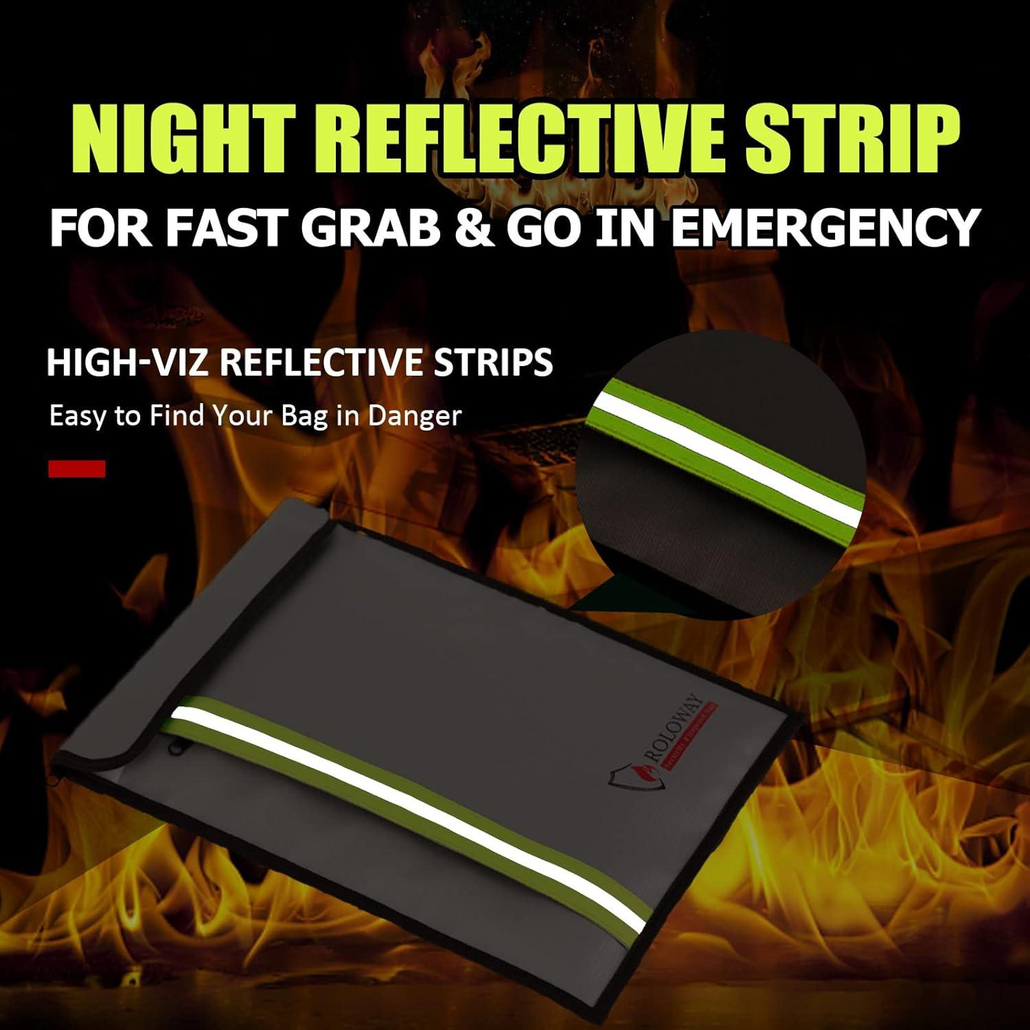 Bolsa a Prueba de Fuego ROLOWAY 38x28 cm 2 Bolsillos Plata