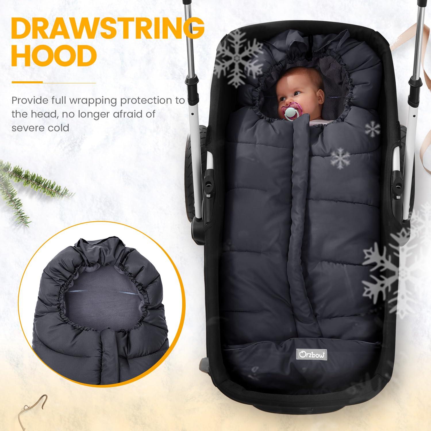 Saco Universal para Cochecito Orzbow - Invierno, Negro, 97x44cm