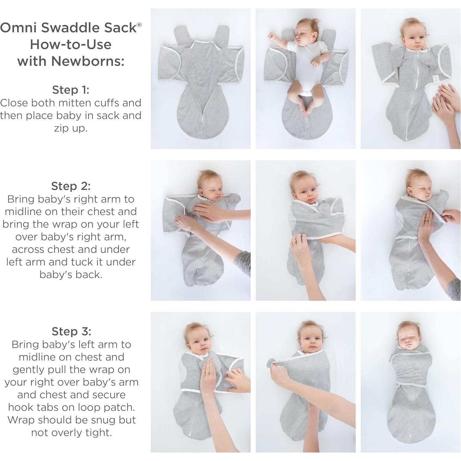 Saco de Swaddle Omni 3M SwaddleDesigns Durazno Melange