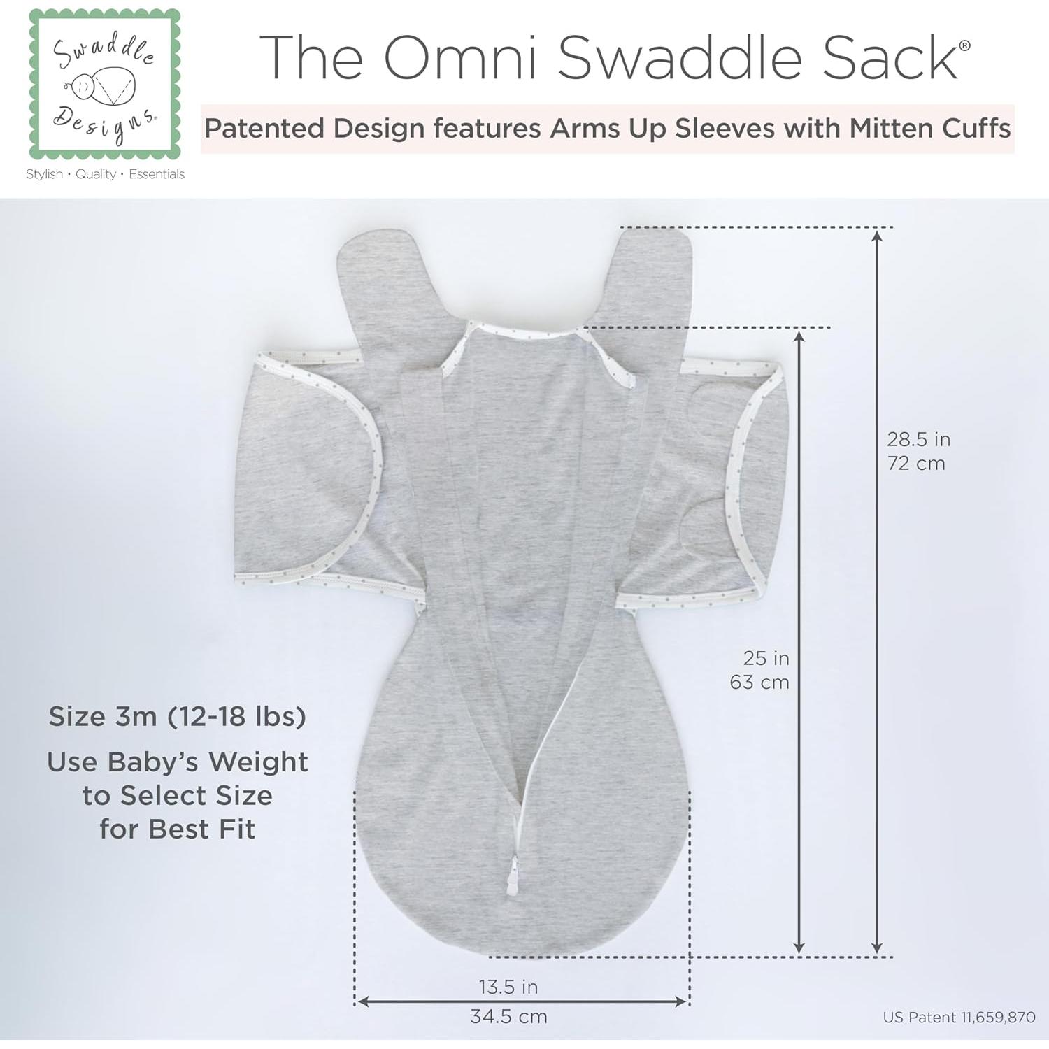 Saco de Swaddle Omni 3M SwaddleDesigns Durazno Melange