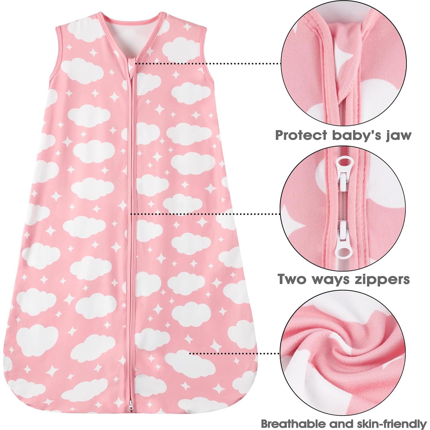 Saco de Sueño para Bebés 0-6 Meses LQ119 Algodón Rayón Nube