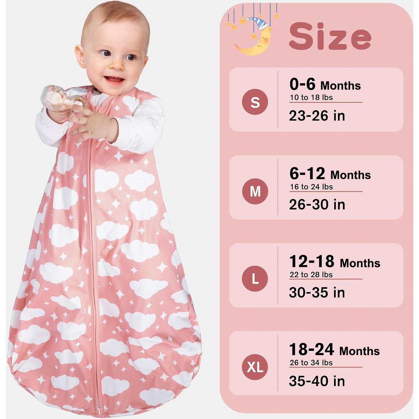 Saco de Sueño para Bebés 0-6 Meses LQ119 Algodón Rayón Nube