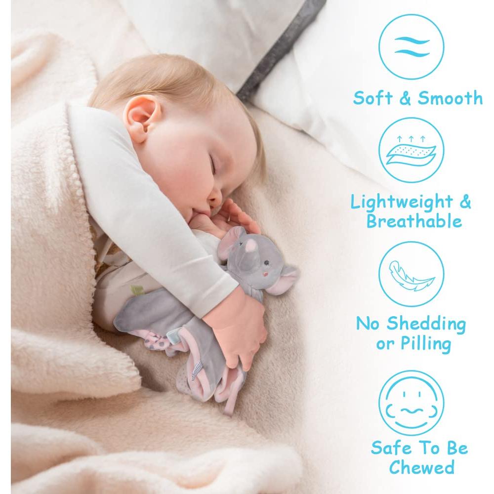 Manta de Seguridad para Bebé Vicloon Elefante Algodón Gris-Rosa