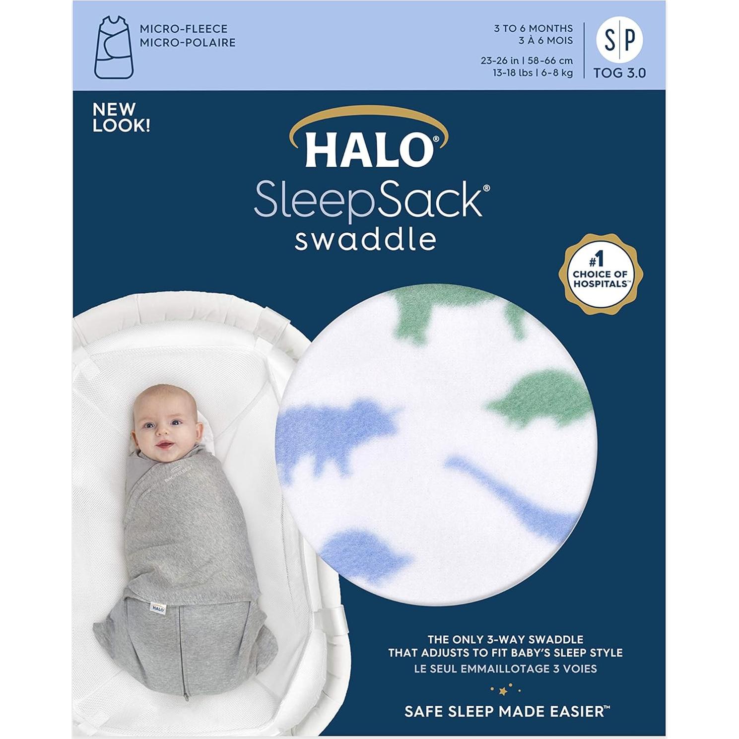 Saco de Dormir HALO Ajustable 3 Formas Dinosaurios 0-6 Meses