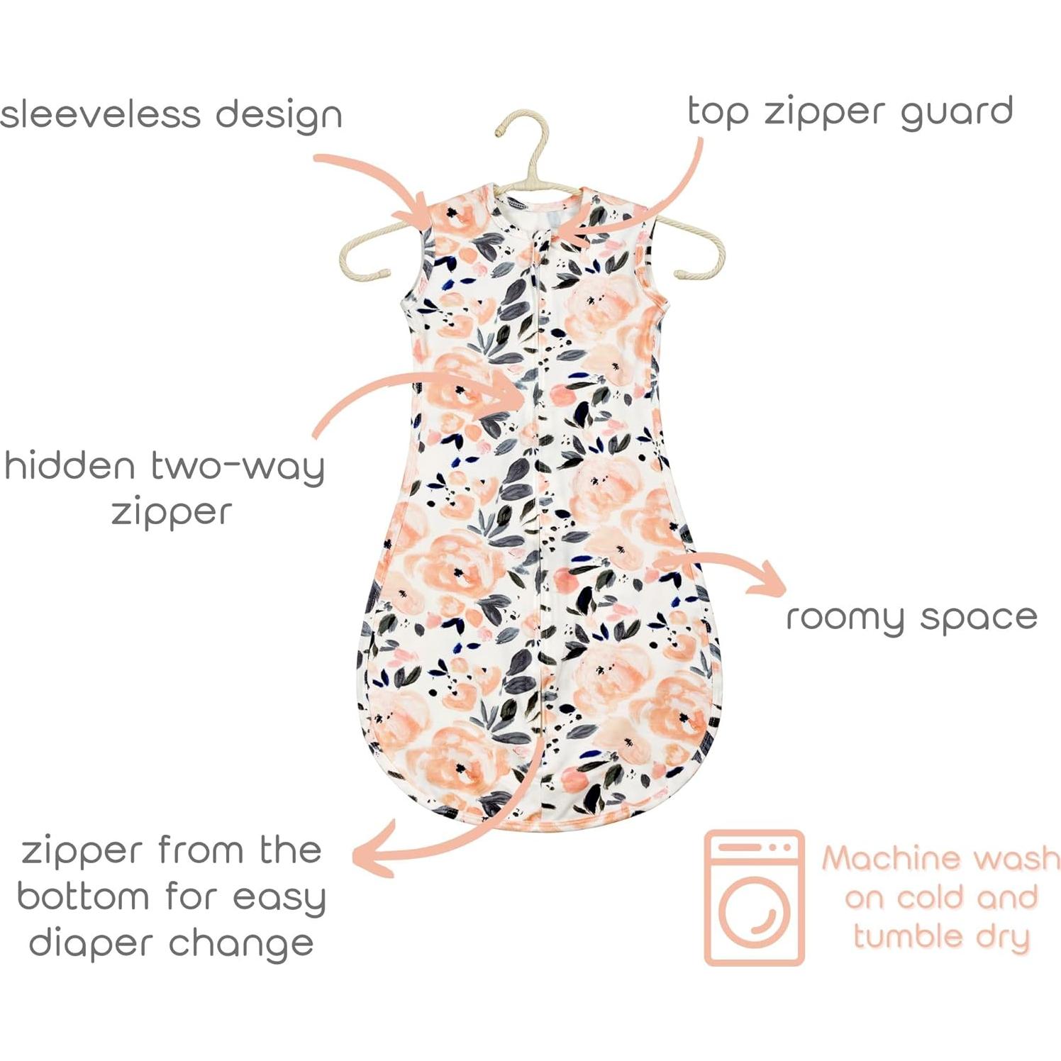 Saco de Sueño para Bebé 0-6 Meses Vollmic 100% Algodón 0.5 TOG