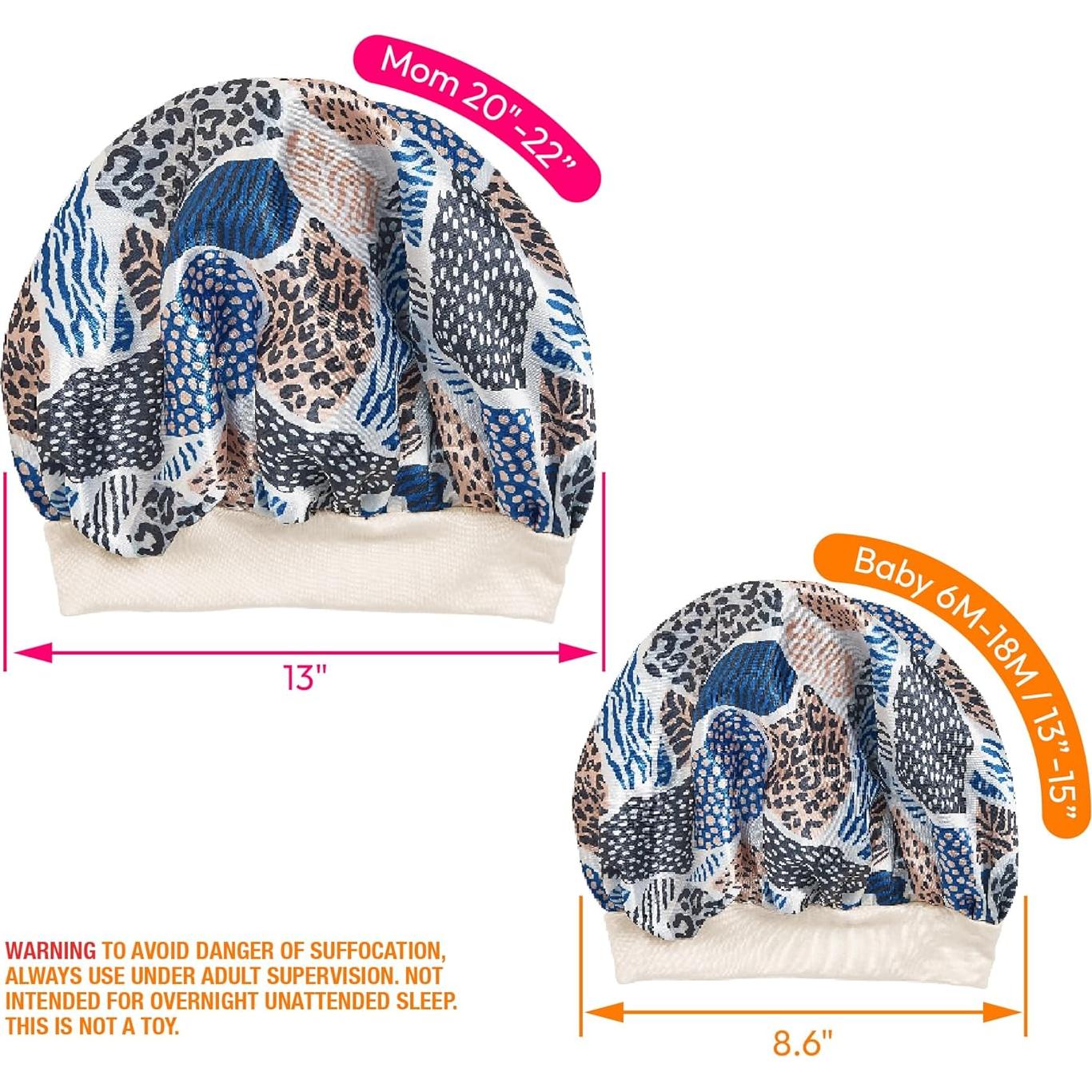 Gorro de Satén 2-en-1 Mamá e Hijo Red by Kiss - Leopardo
