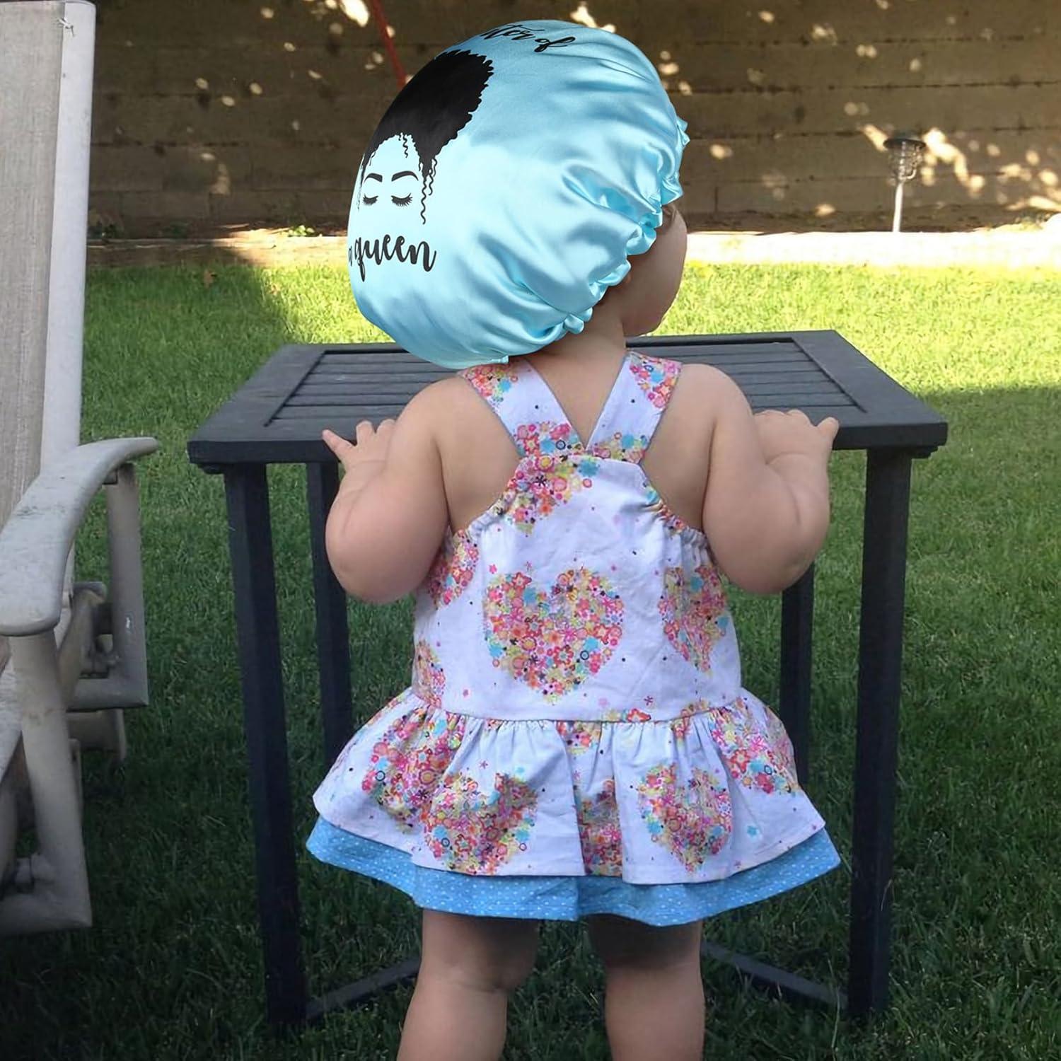 Conjunto Bonete Reversible de Satén para Bebé y Mamá