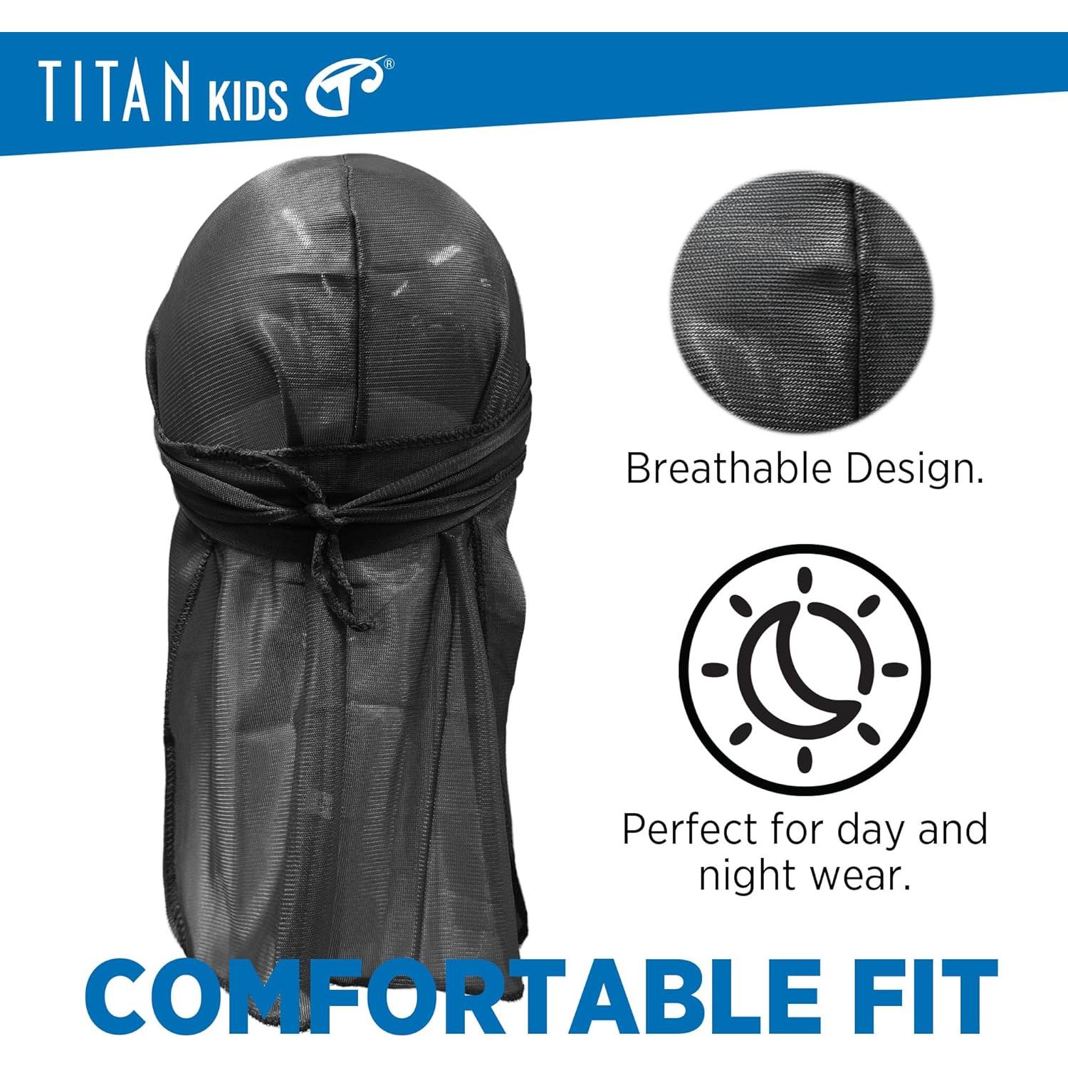 TITAN Du Rag de Satén para Bebés - Negro - Transpirable