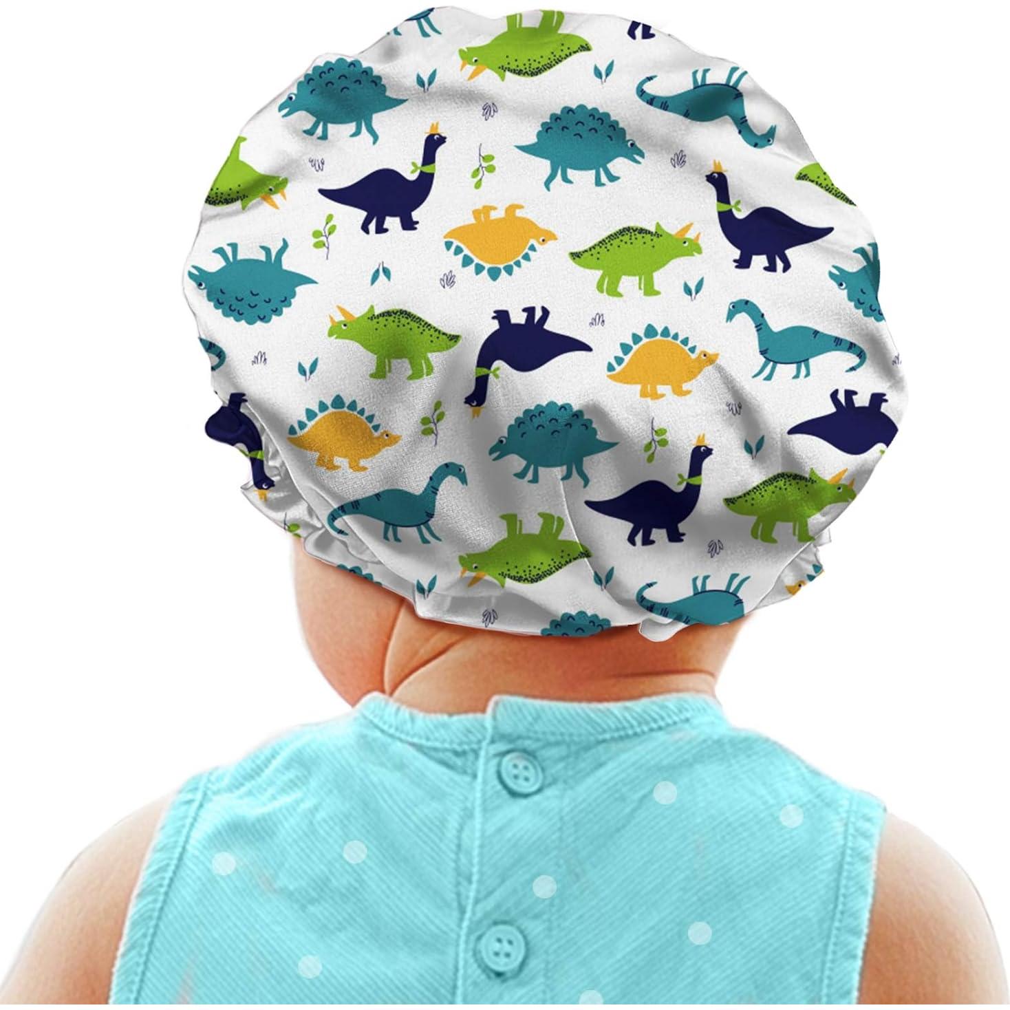 Gorro de dormir Babrukda Kids de satén para niños dinosaurio