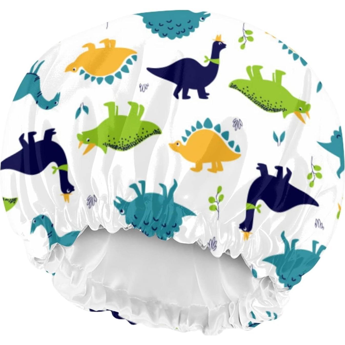 Gorro de dormir Babrukda Kids de satén para niños dinosaurio