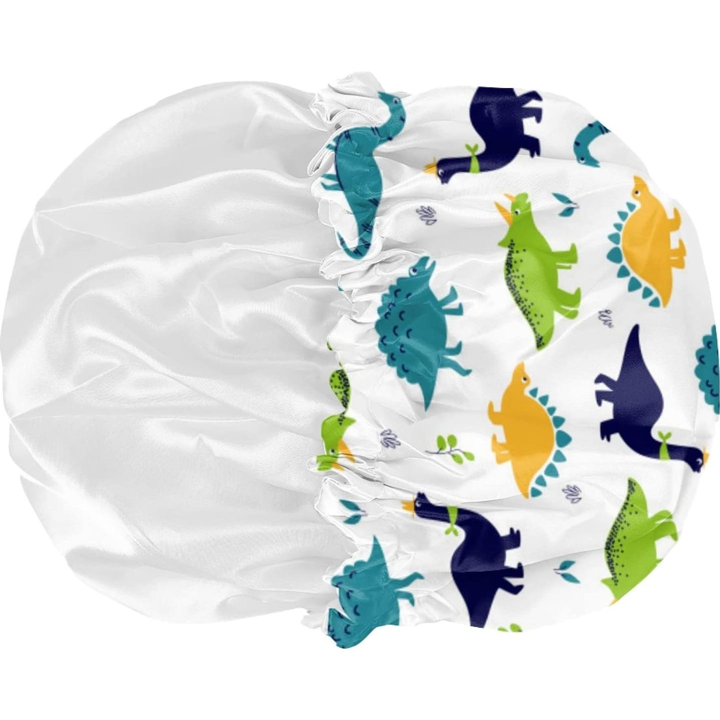 Gorro de dormir Babrukda Kids de satén para niños dinosaurio