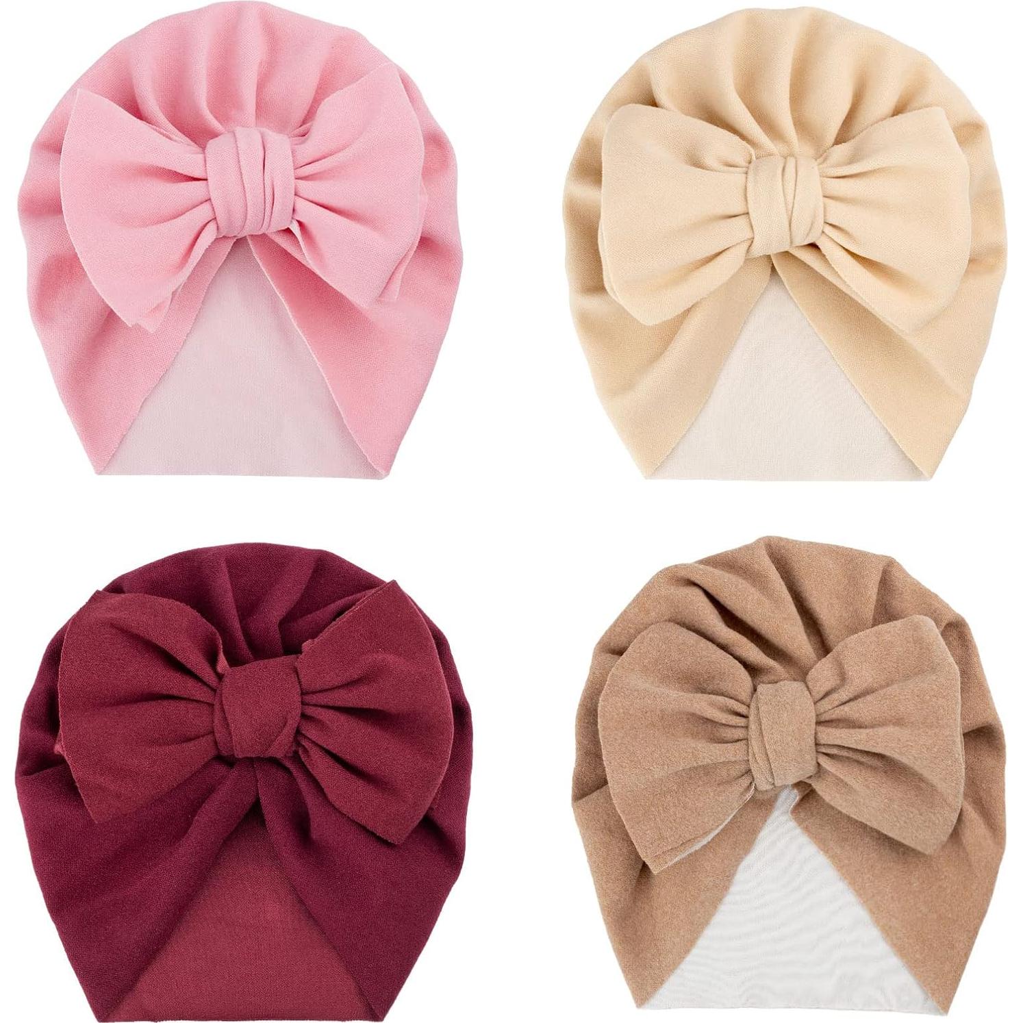 Gorras de Algodón para Bebé DRESHOW 5 Pcs con Lazo Grande