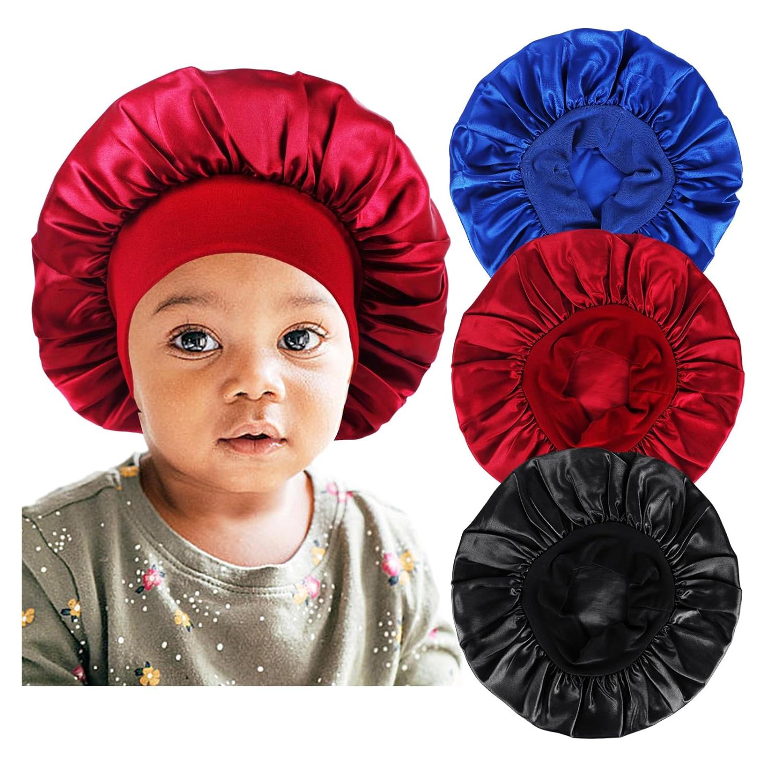3 Bonetes de Satén para Bebés LBYLUS - Gorro de Seda 25 cm