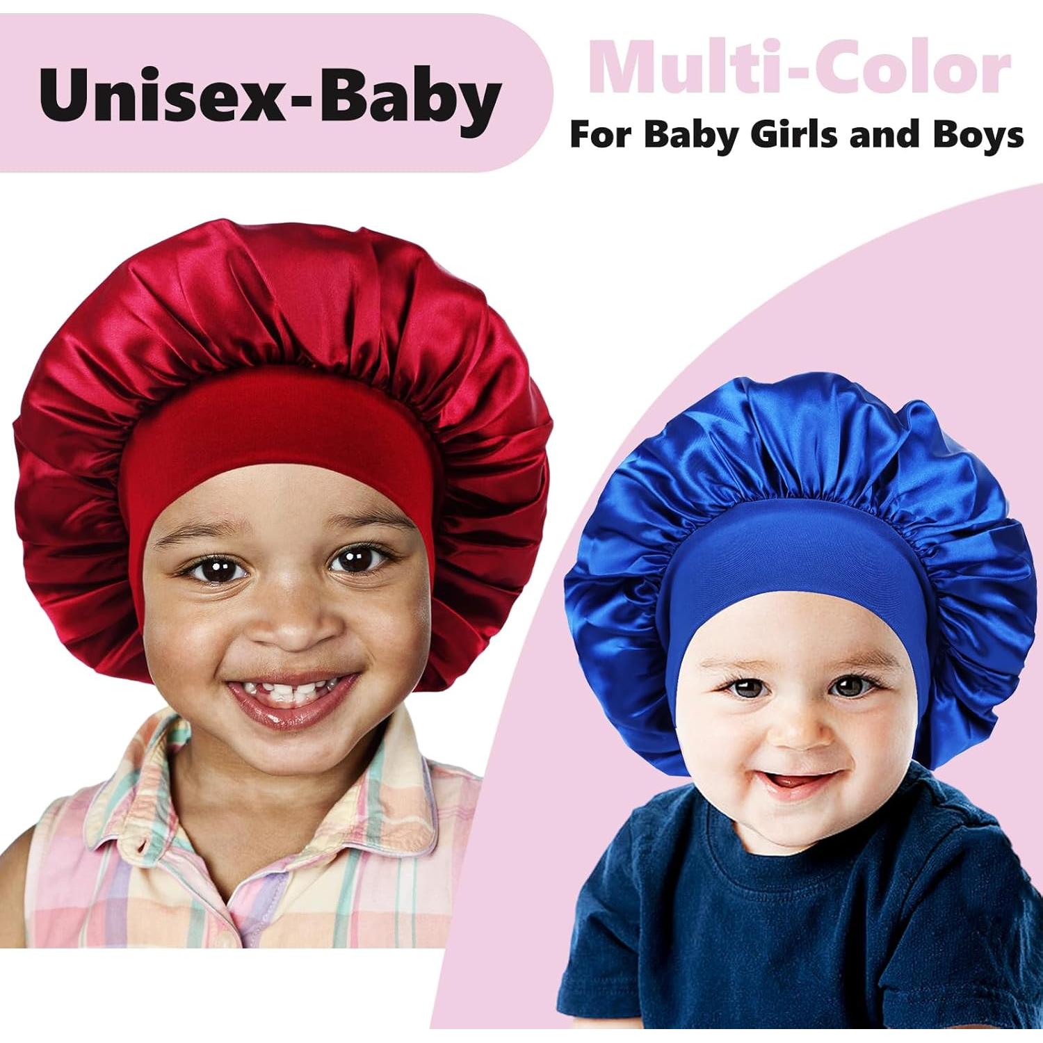 3 Bonetes de Satén para Bebés LBYLUS - Gorro de Seda 25 cm