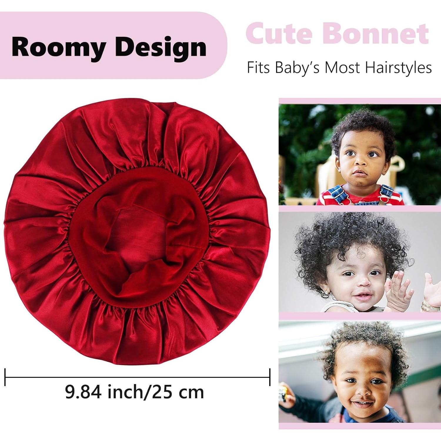 3 Bonetes de Satén para Bebés LBYLUS - Gorro de Seda 25 cm