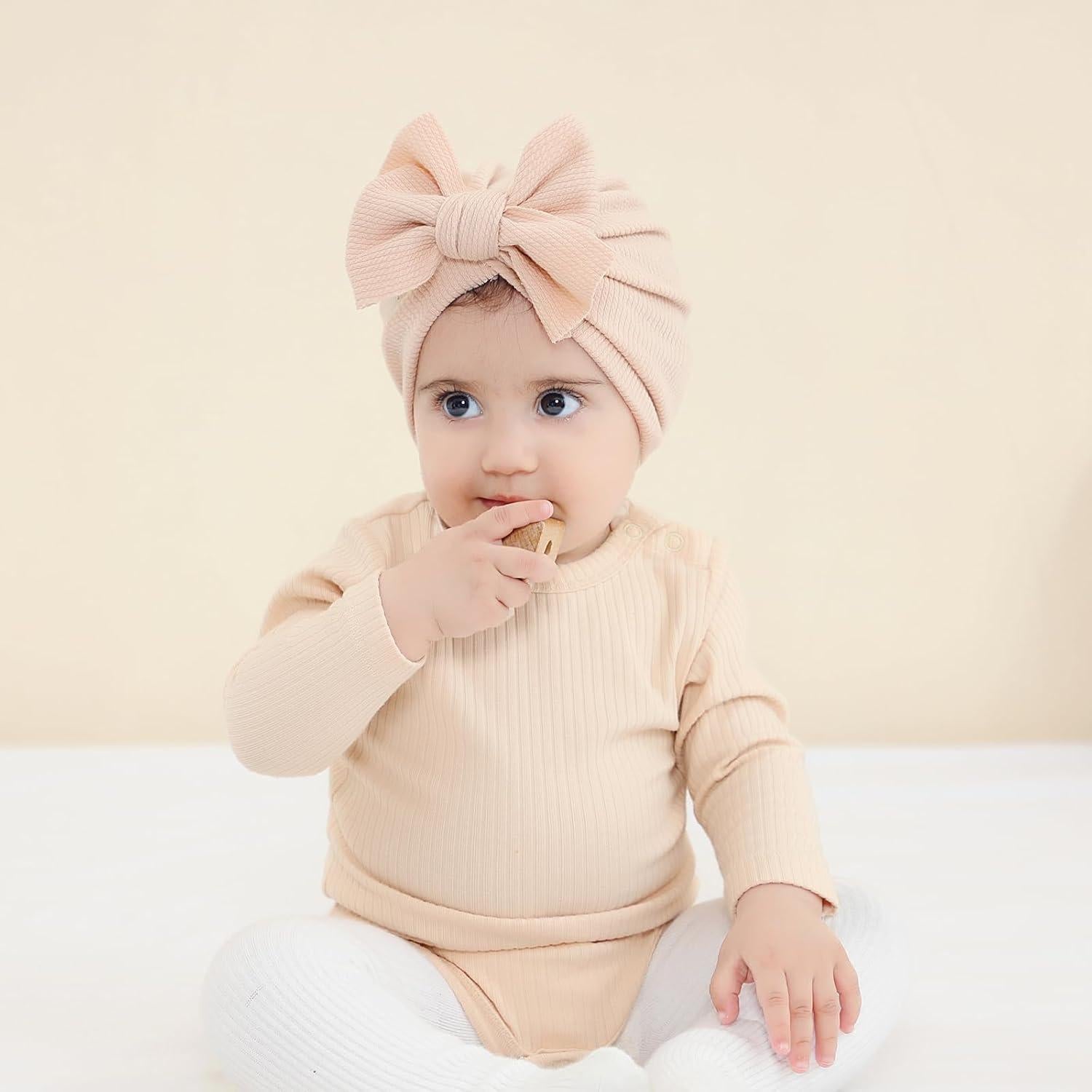 8 Sombreros Turbante para Bebés Cinaci - Suaves y Elásticos