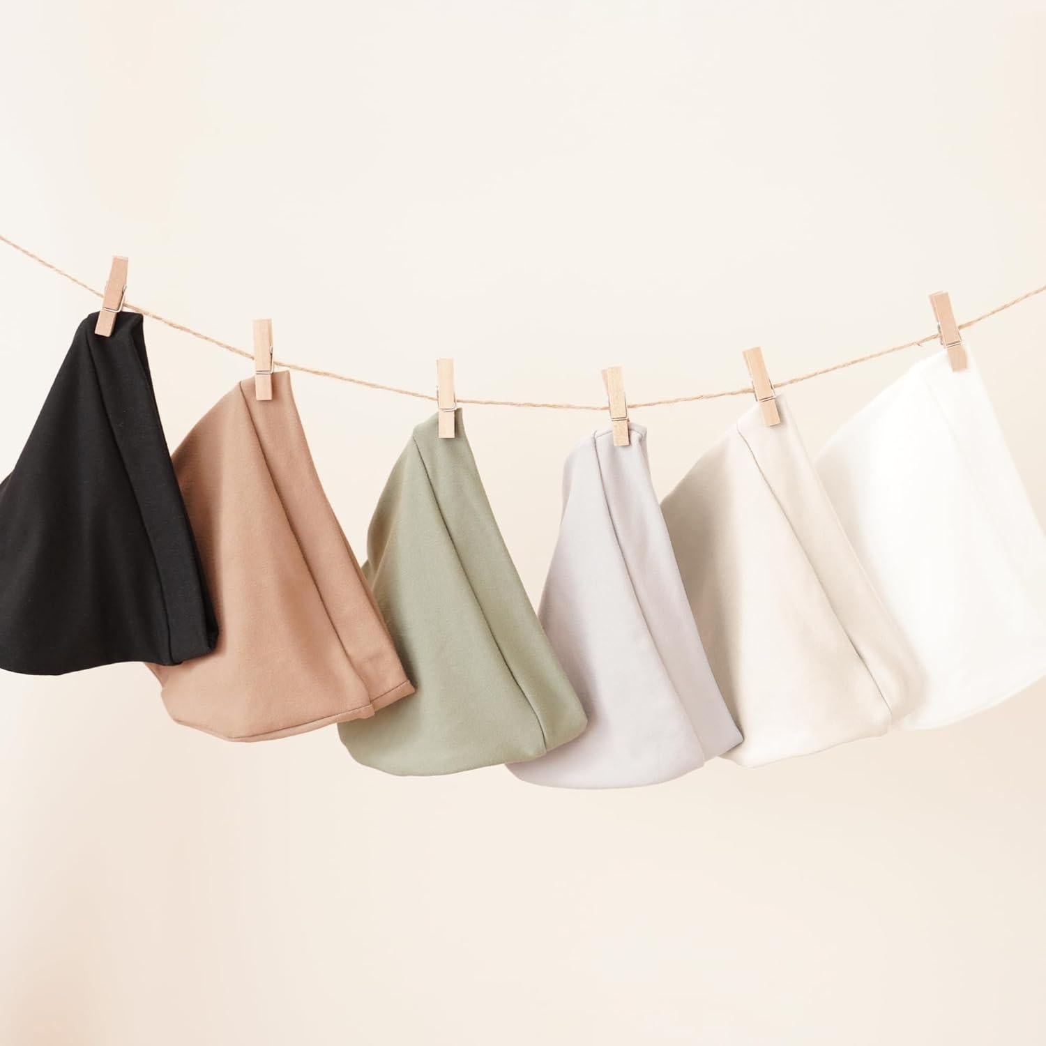 Konssy Paquete de 6 Gorras Beanie Suaves para Bebés 0-6 Meses