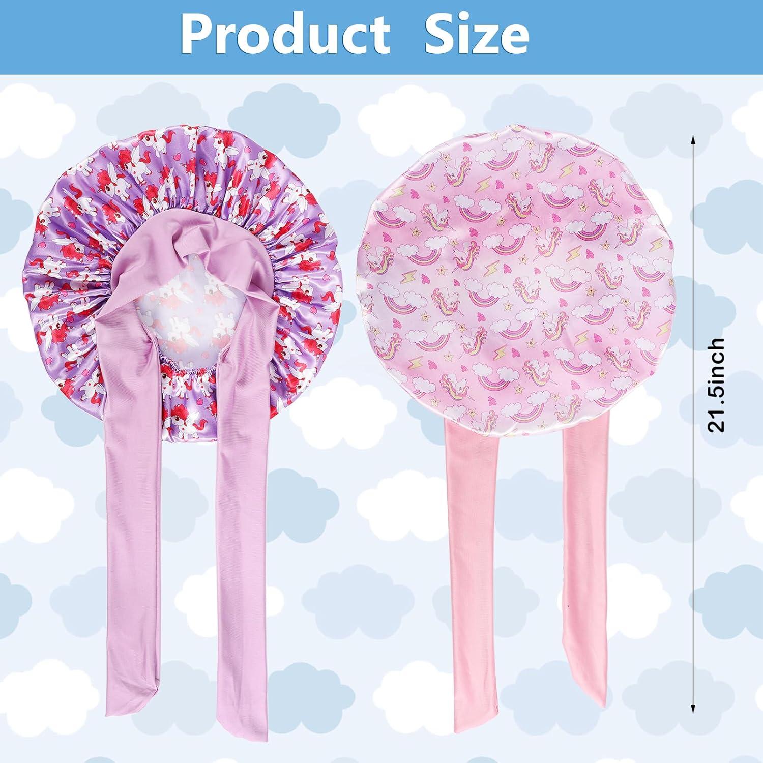 3 Gorras de Seda Suave para Niñas con Patrón Unicornio