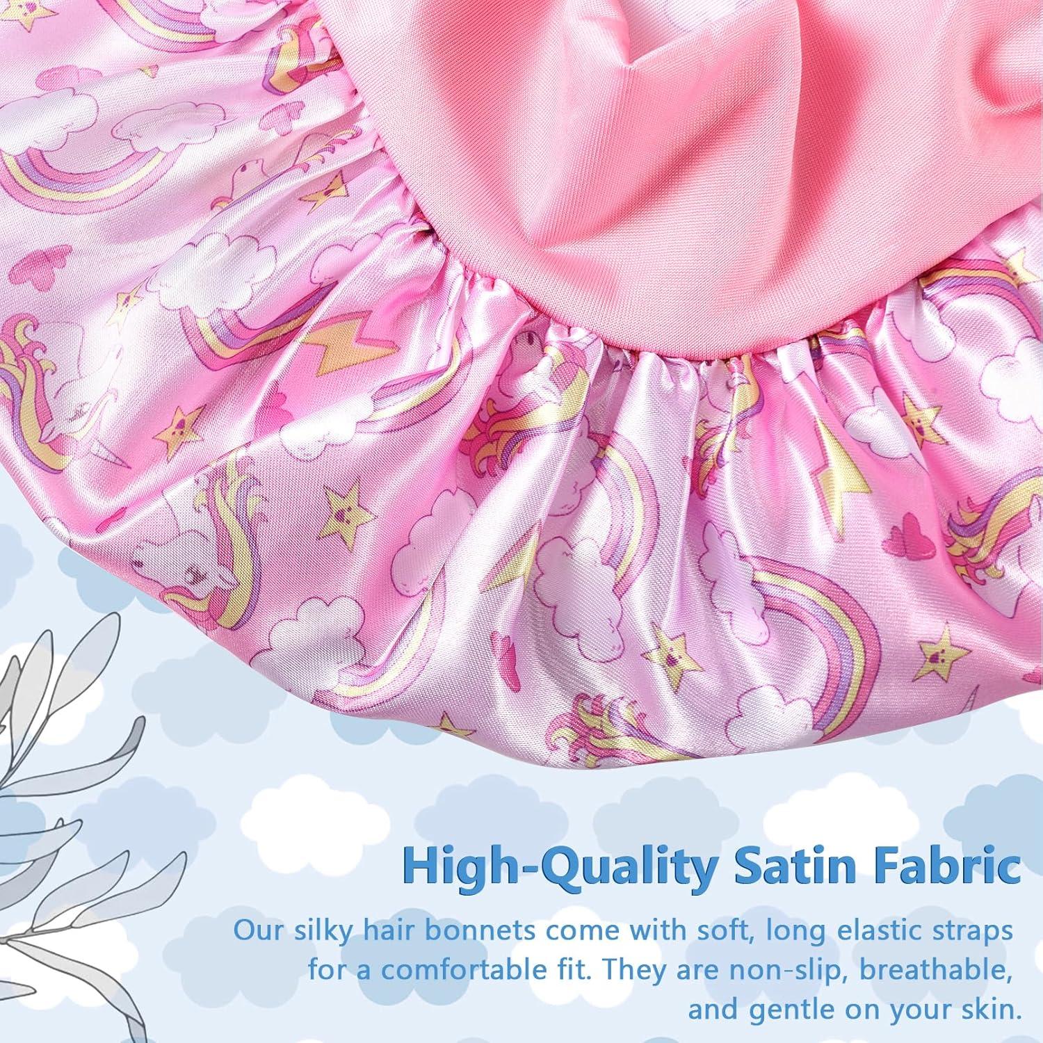 3 Gorras de Seda Suave para Niñas con Patrón Unicornio