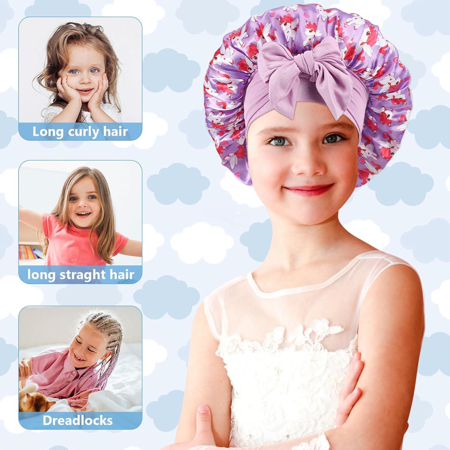 3 Gorras de Seda Suave para Niñas con Patrón Unicornio