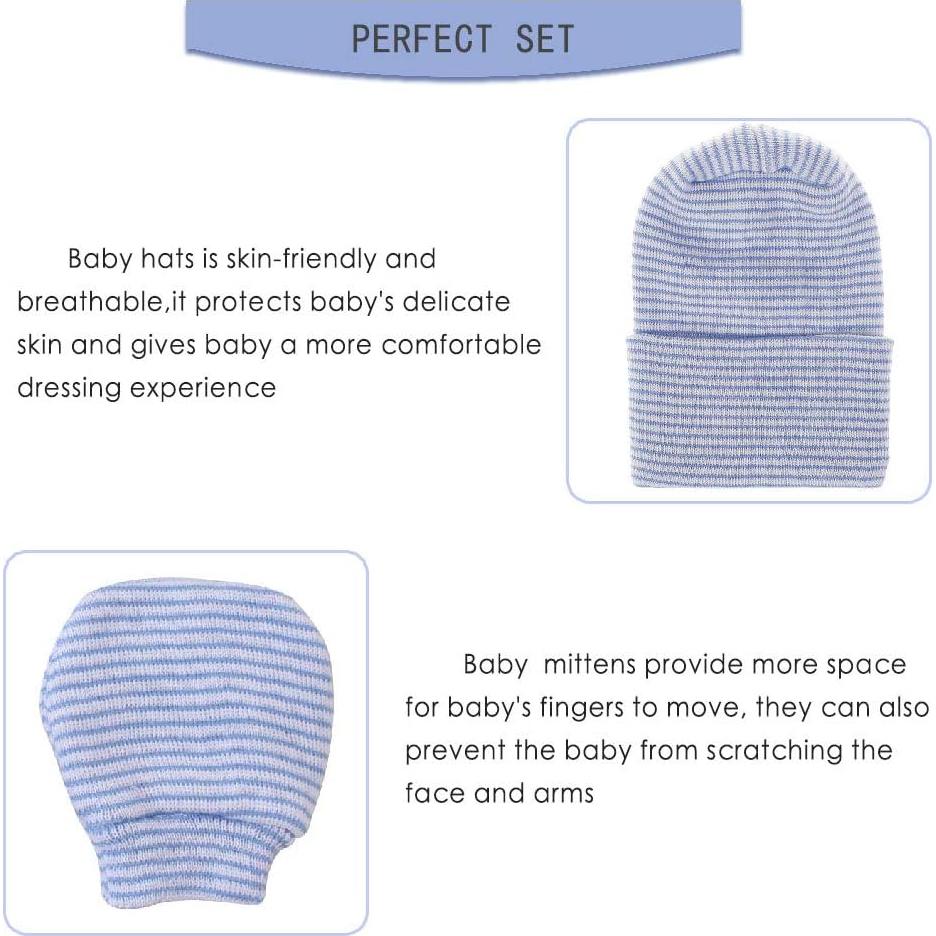 Conjunto de gorros y manoplas Upeilxd para recién nacidos