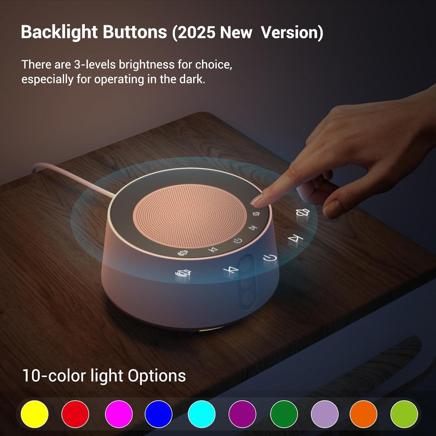 Máquina de Ruido Blanco BGOVERSS T126L con 20 Sonidos y Luz