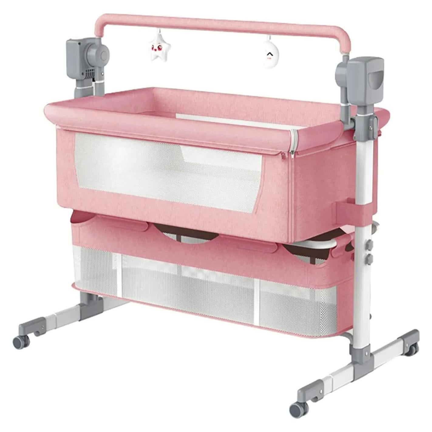 Cuna Inteligente Eléctrica Reenborn 601 Rosa Co-Dormir 5 Modos