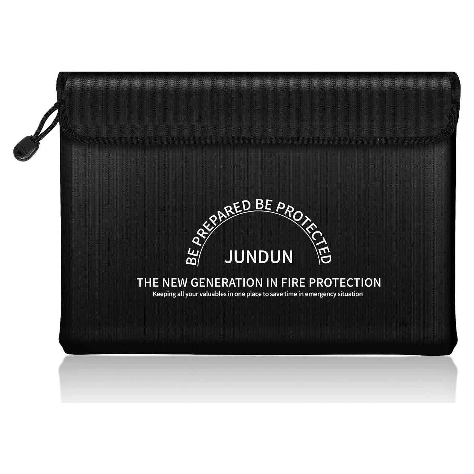 Bolsa a Prueba de Fuego JUNDUN 35.56x26.42cm Negra Grande