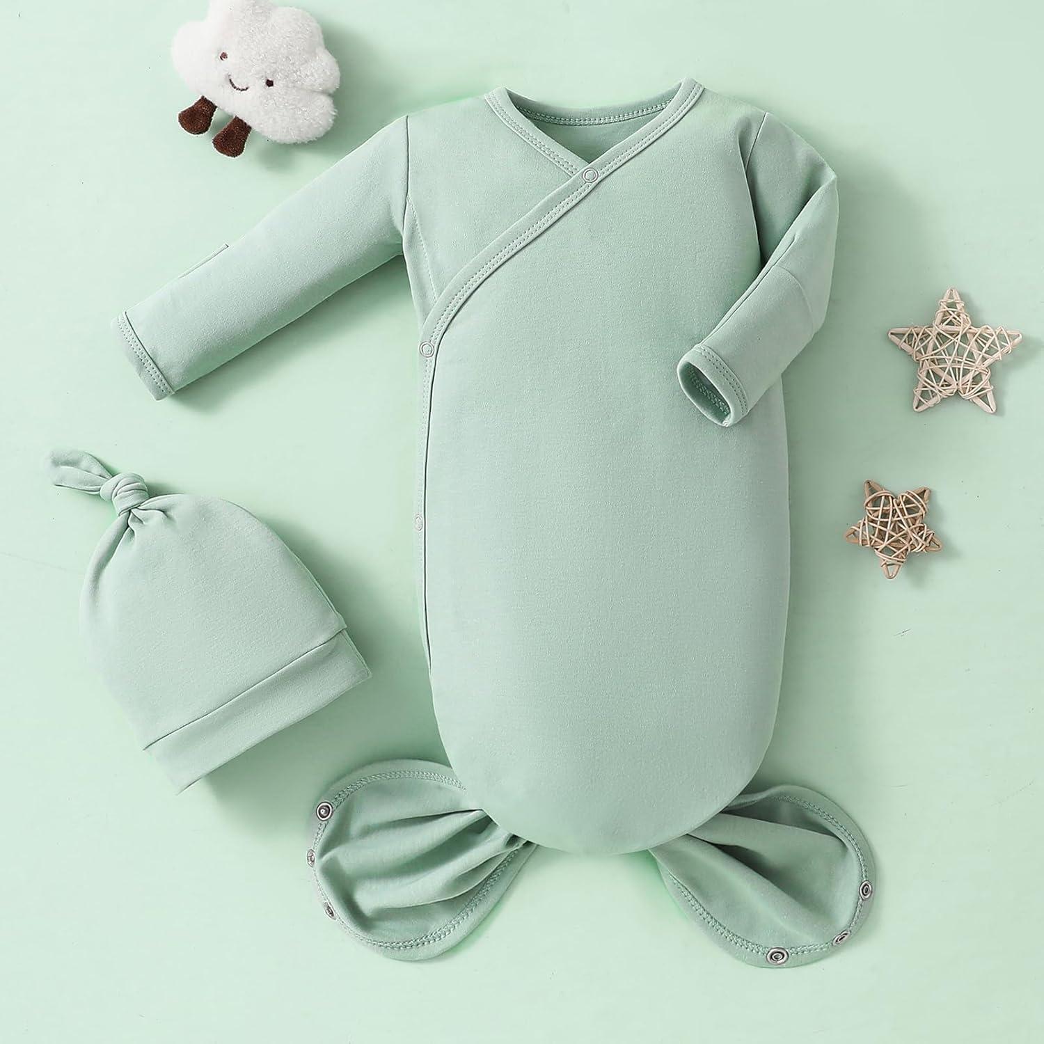 Conjunto de Vestidura de Bebé MVUOCR Algodón Verde Claro