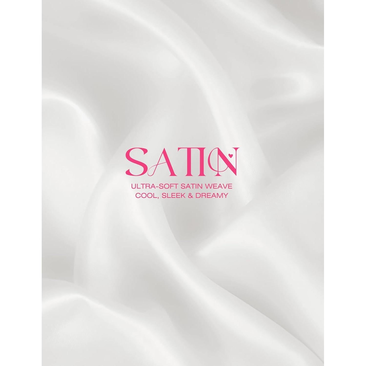 Vestido de Dormir Sexy de Satén con Encaje Blanco para Mujer