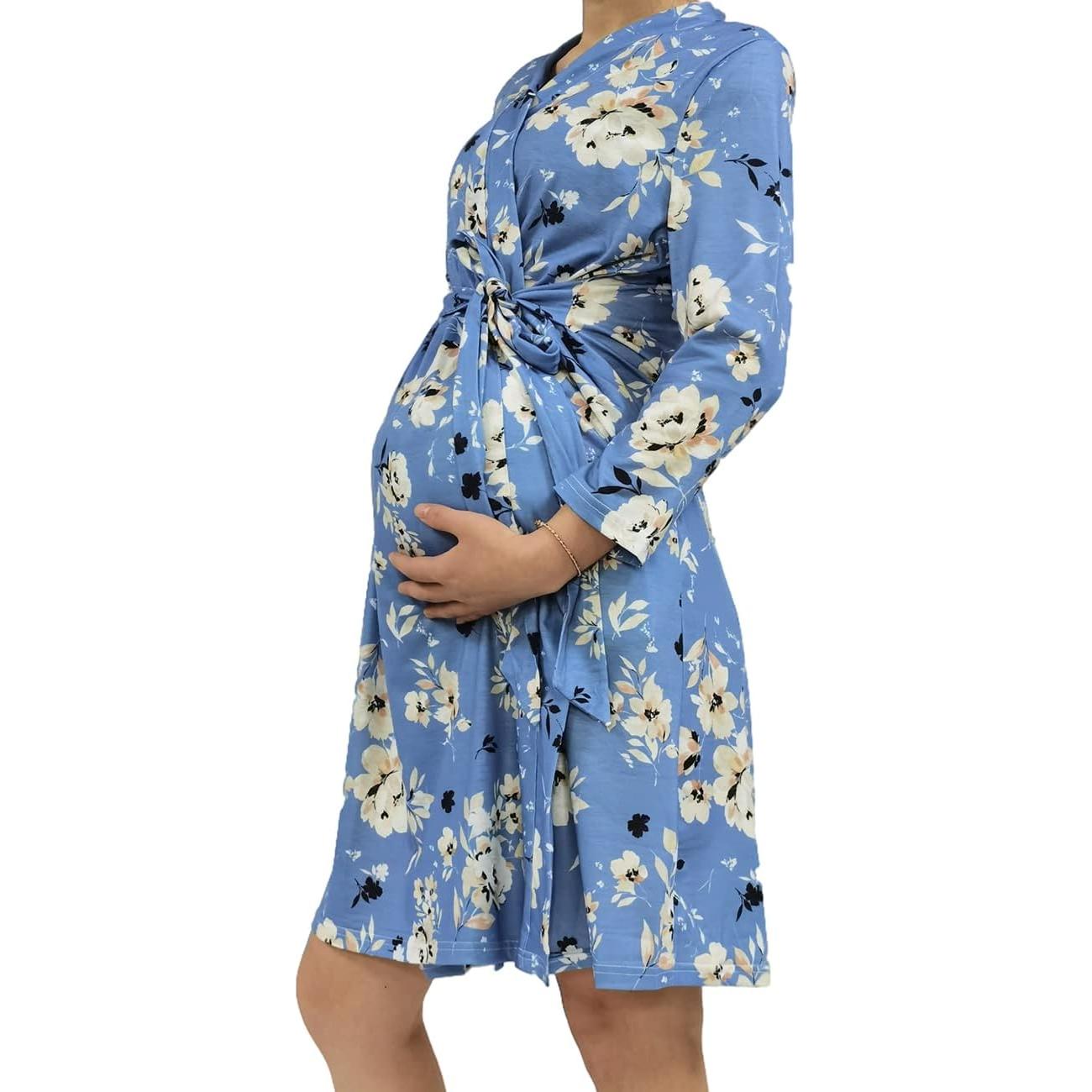 Conjunto de Bata de Maternidad SUFEINI con Manta y Diadema