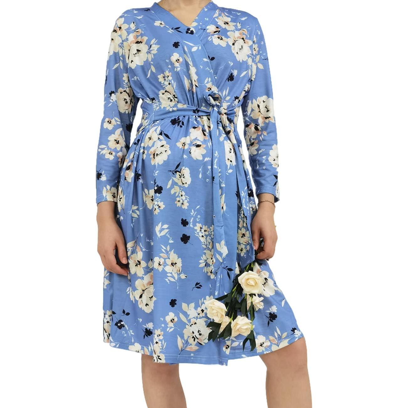 Conjunto de Bata de Maternidad SUFEINI con Manta y Diadema