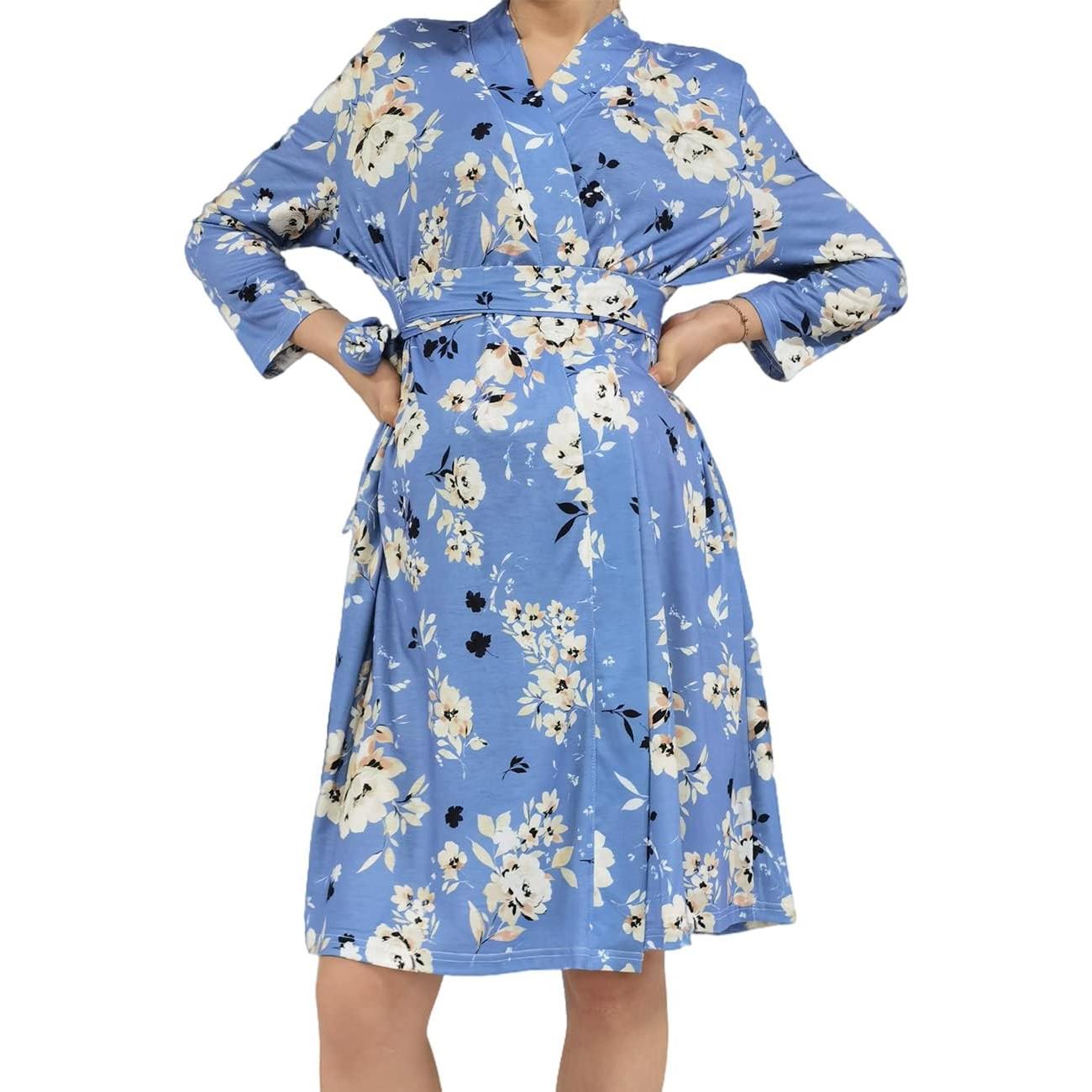 Conjunto de Bata de Maternidad SUFEINI con Manta y Diadema