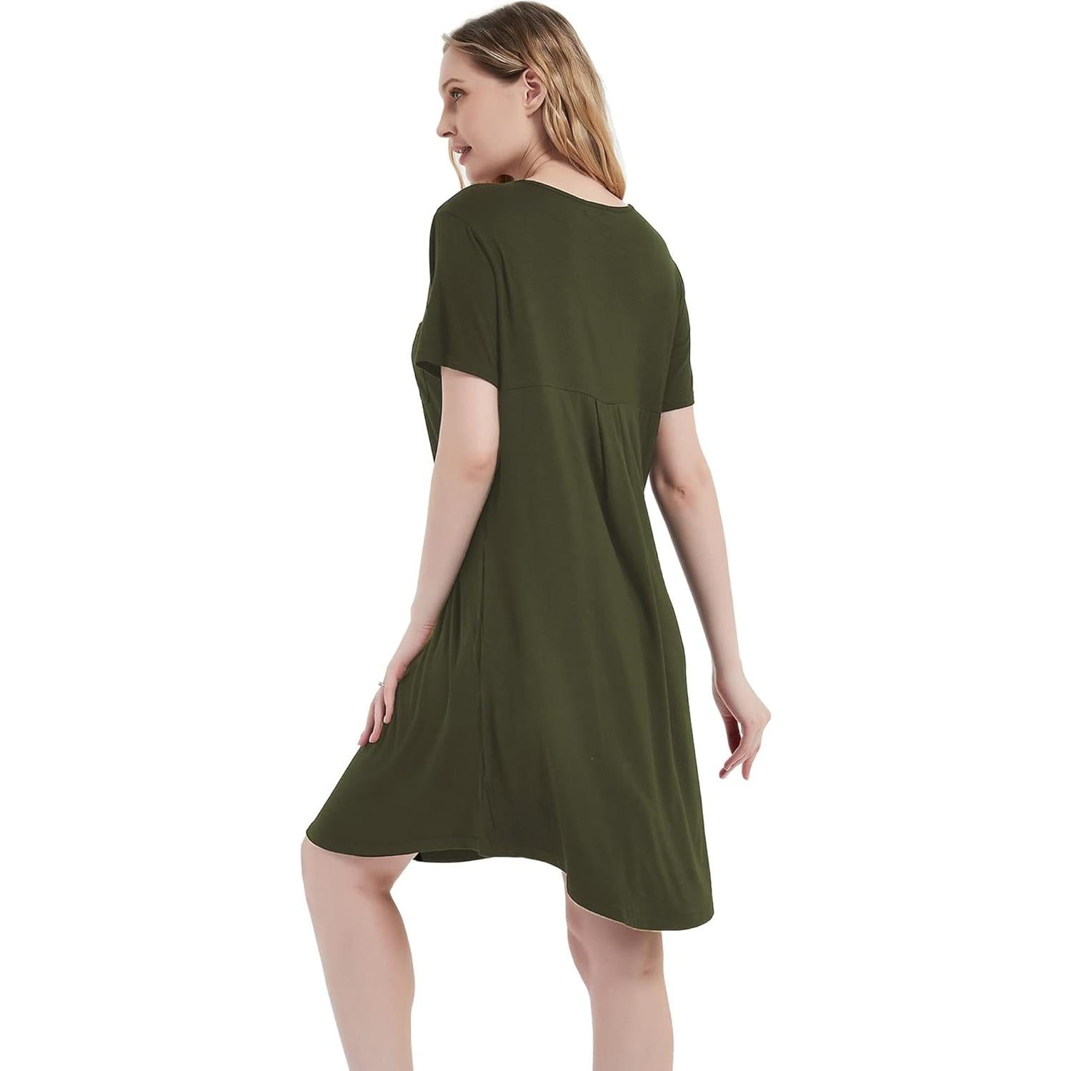 Vestido de Dormir para Lactancia O2 BABY Manga Corta Verde XX-Grande
