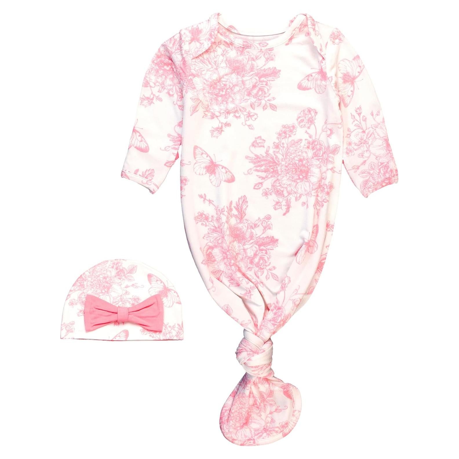 Conjunto Gown y Sombrero RuffleButts Mariposas 0-3 meses