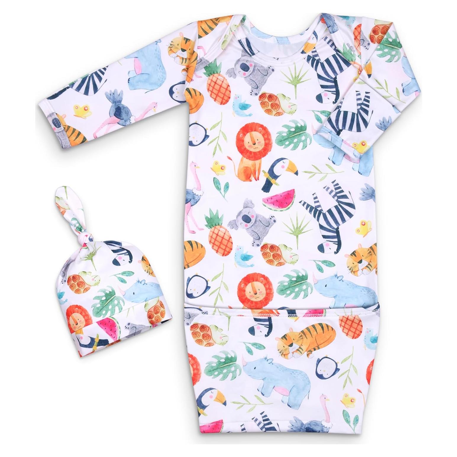 Vestido de Dormir para Bebé Niña MVUOCR Multicolor con Manoplas