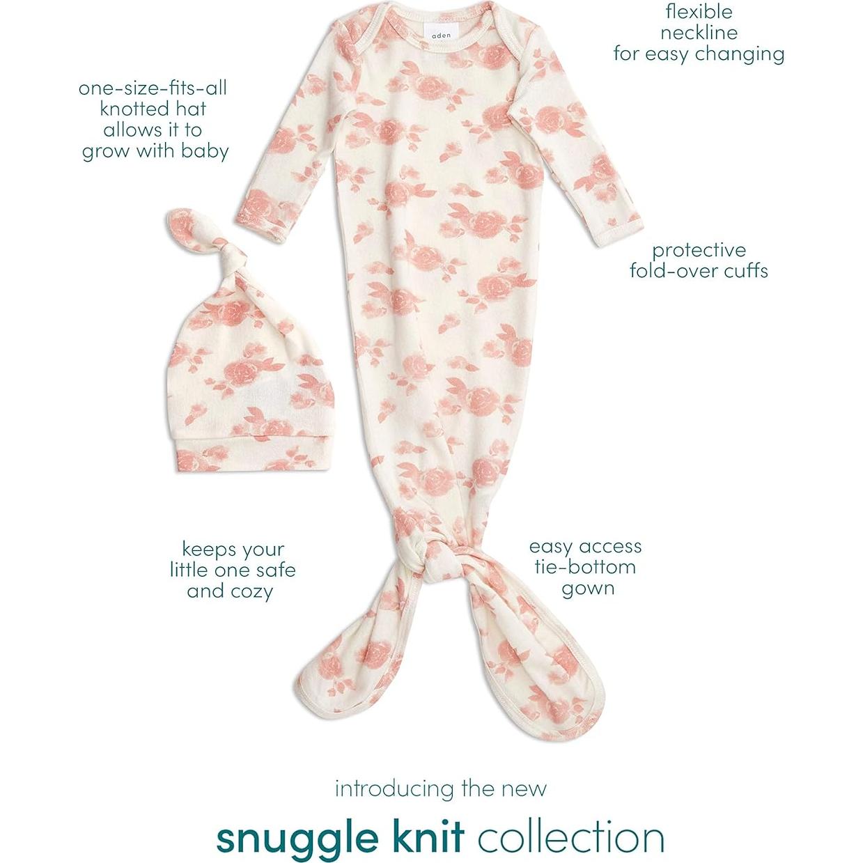 Conjunto Gown y Sombrero Knotted aden + anais Bebé 0-3 meses